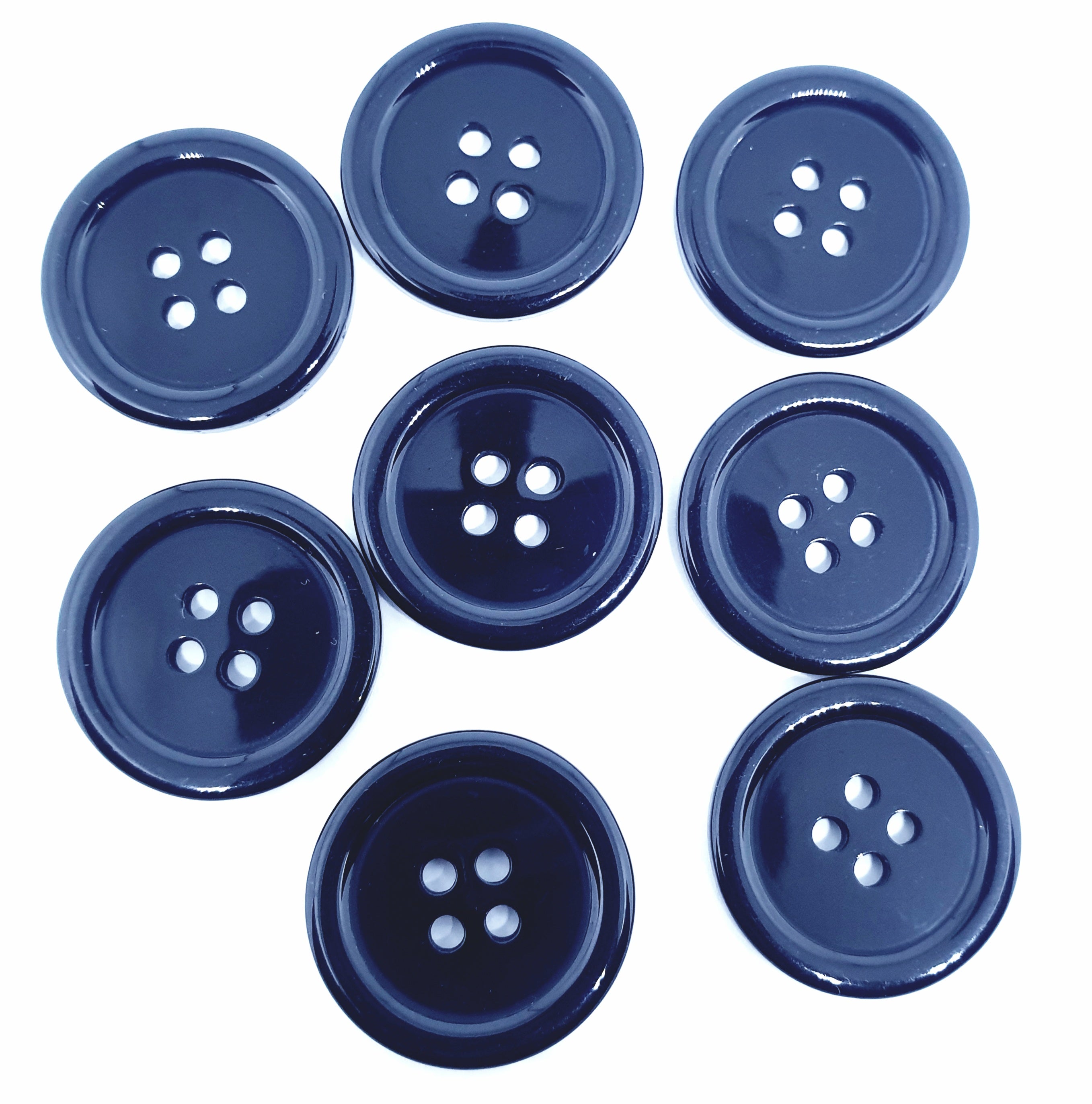 MajorCrafts 24pcs 25mm Black 4 Holes Round Large Resin Sewing Buttons