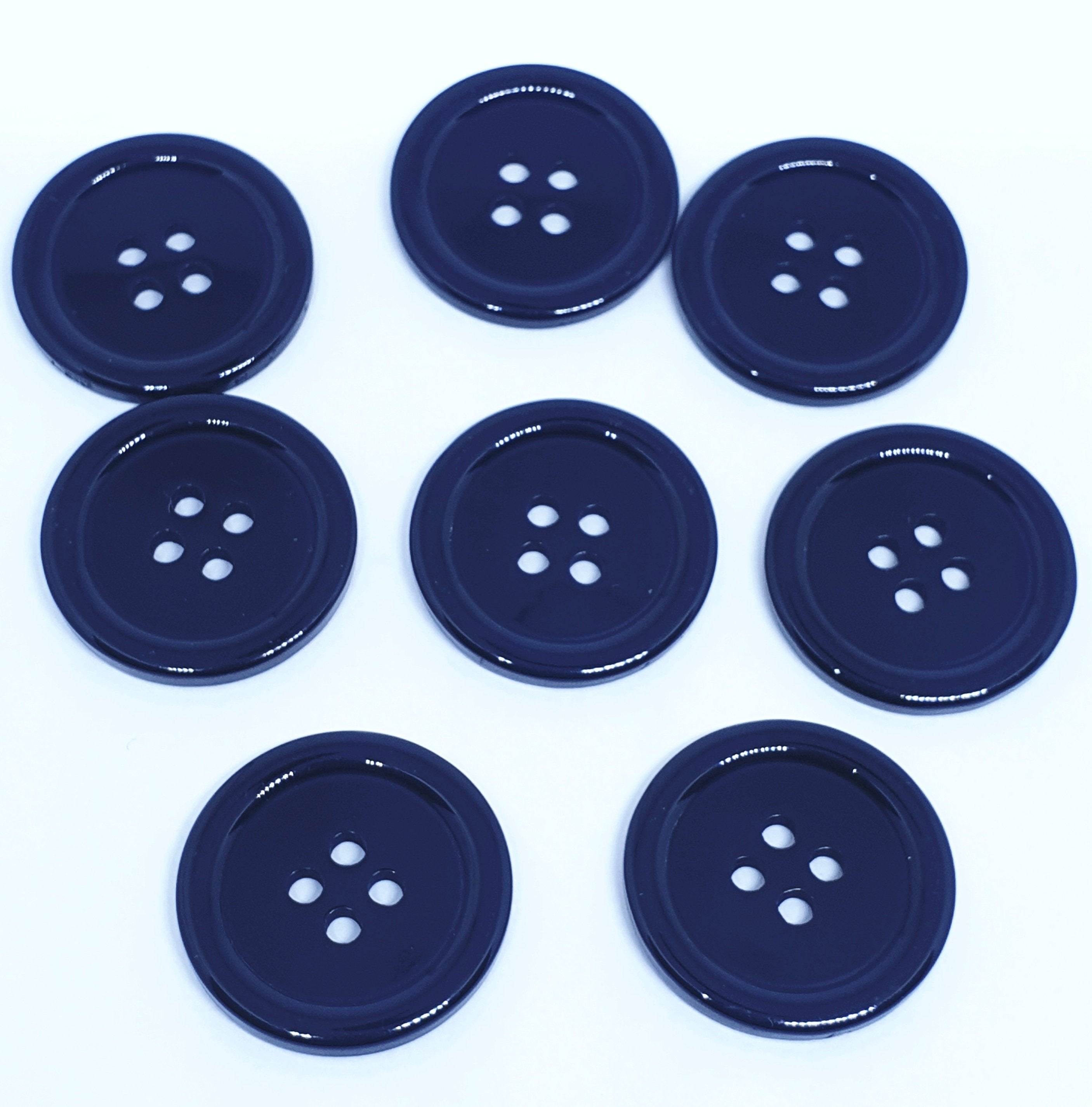 MajorCrafts 20pcs 30mm Black 4 Holes Round Large Resin Sewing Buttons