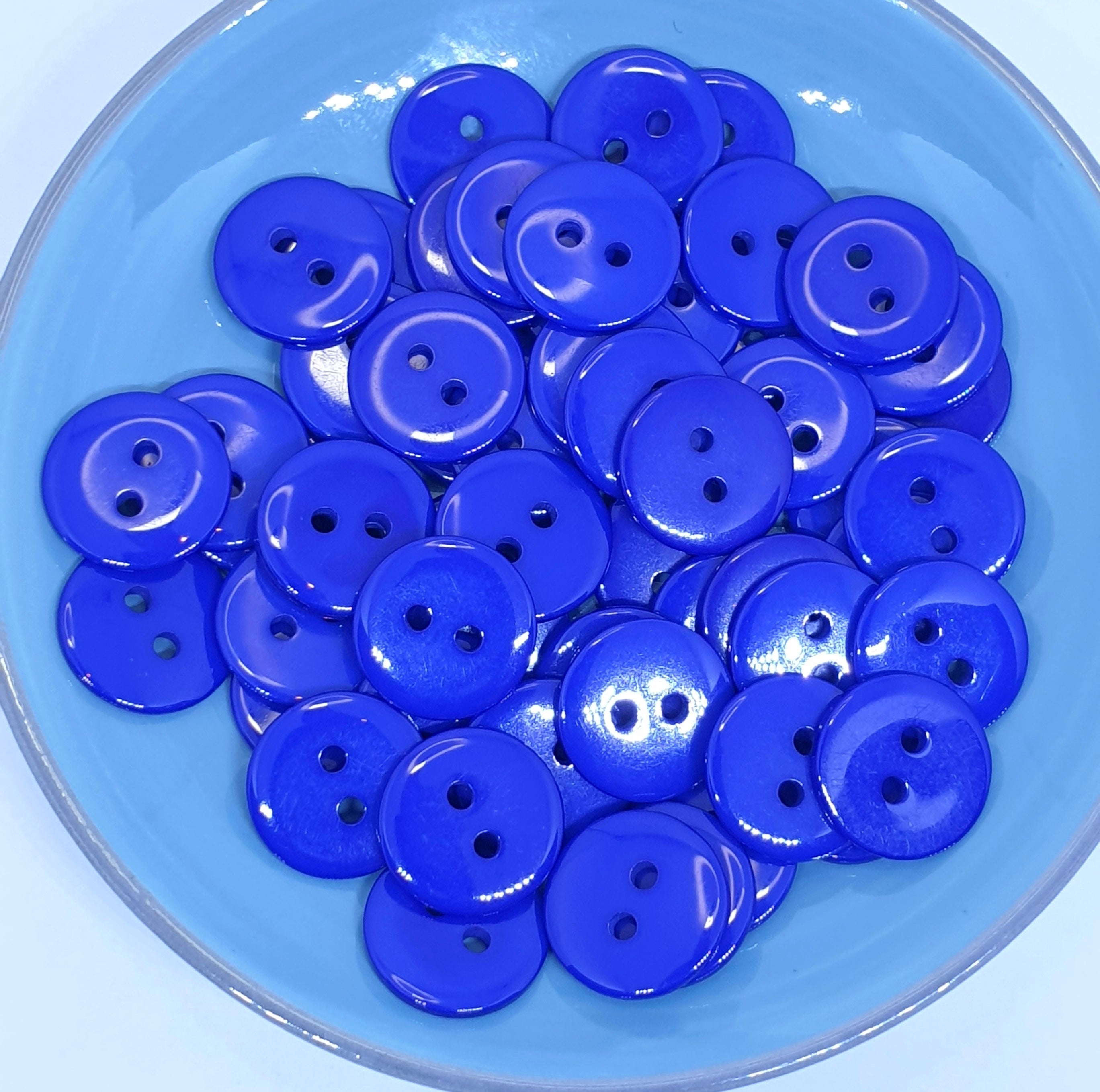 MajorCrafts 72pcs 15mm Dark Blue 2 Holes Round Resin Sewing Buttons