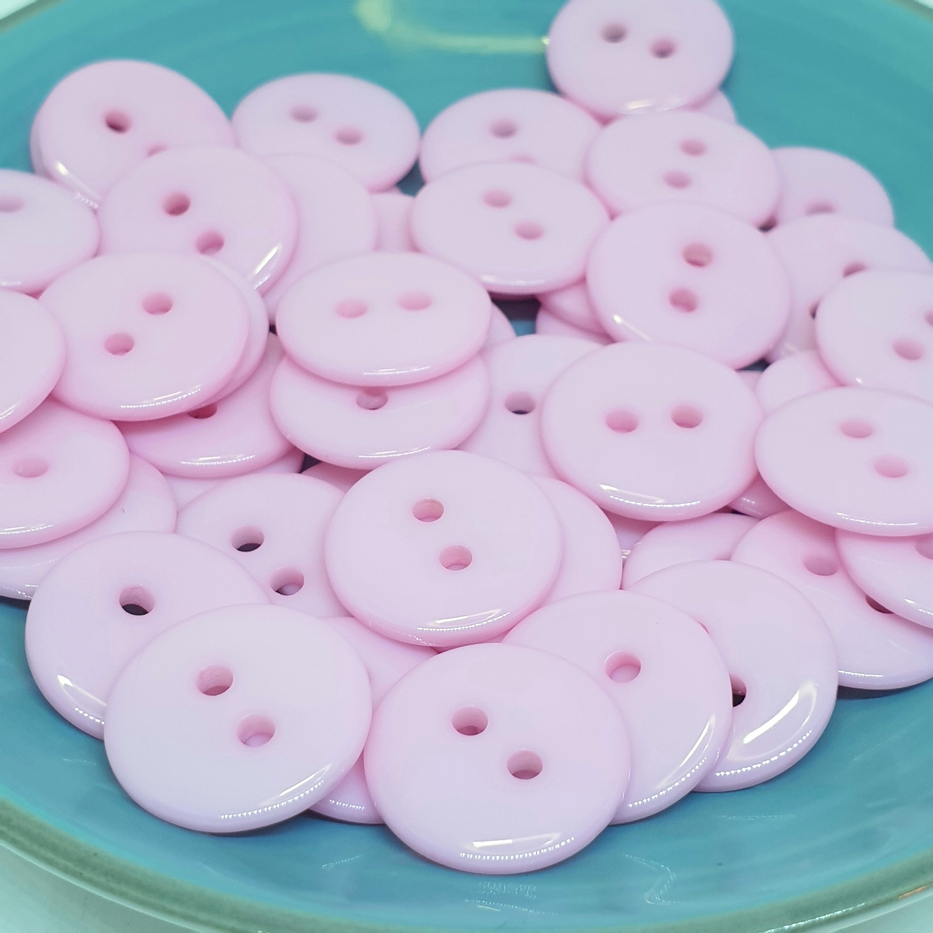MajorCrafts 72pcs 15mm Light Pink 2 Holes Round Resin Sewing Buttons