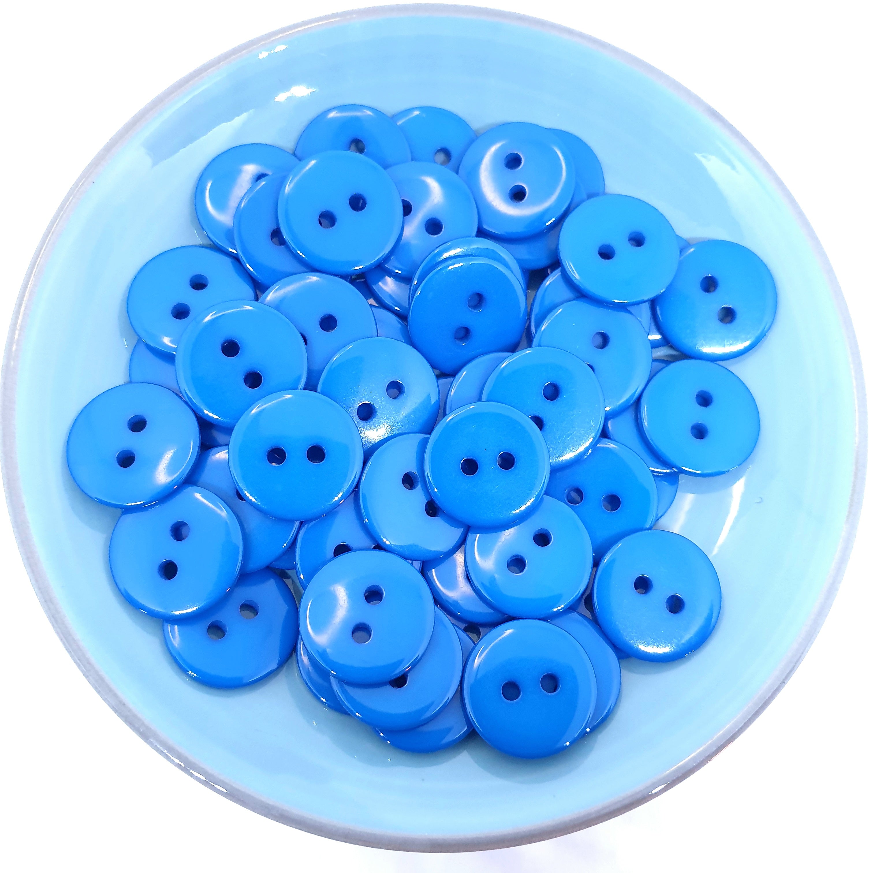 MajorCrafts 72pcs 15mm Royal Blue 2 Holes Round Resin Sewing Buttons