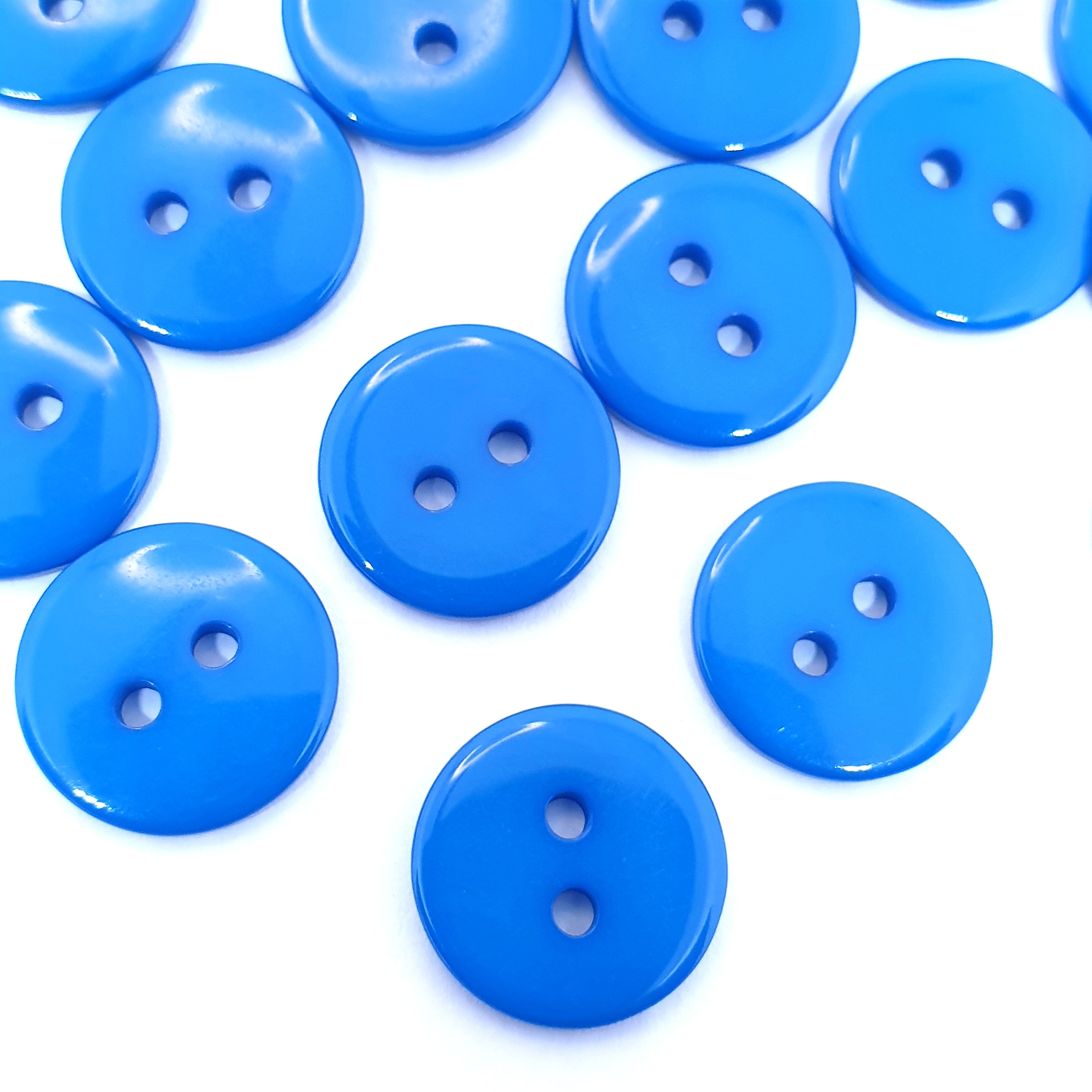 MajorCrafts 72pcs 15mm Royal Blue 2 Holes Round Resin Sewing Buttons