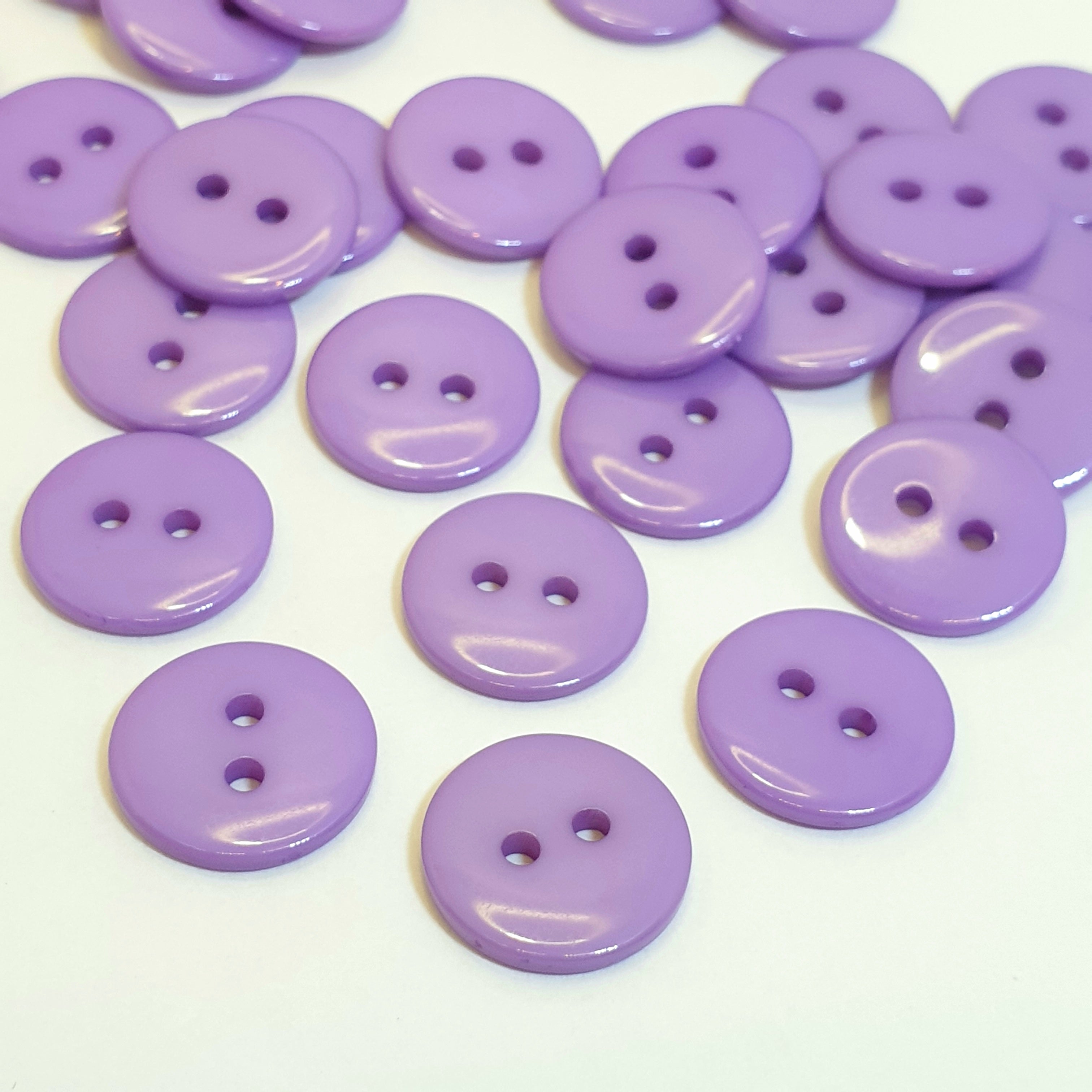 MajorCrafts 72pcs 15mm Purple 2 Holes Round Resin Sewing Buttons