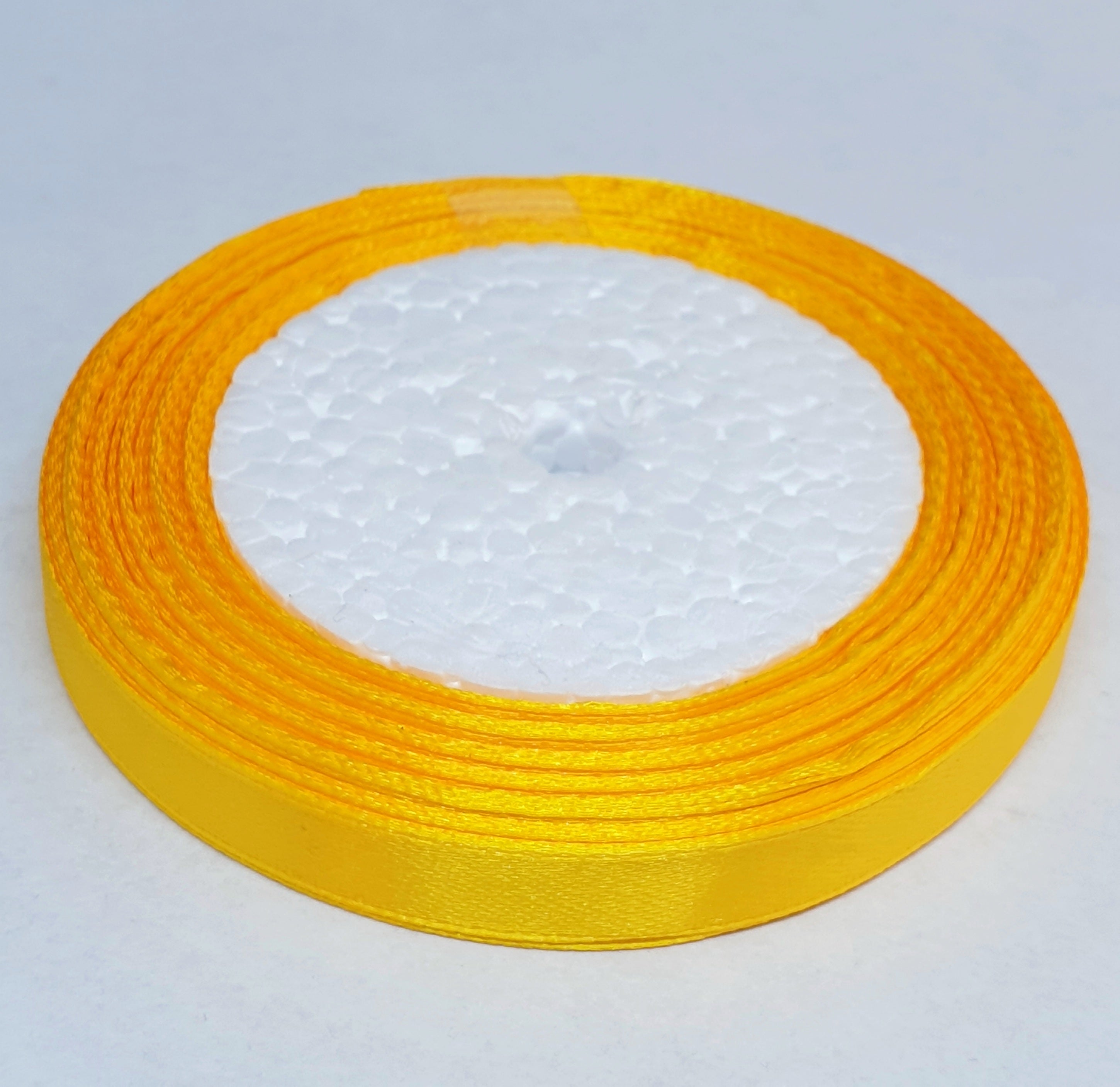 MajorCrafts 10mm 22metres Mustard Yellow Single Sided Satin Fabric Ribbon Roll R16