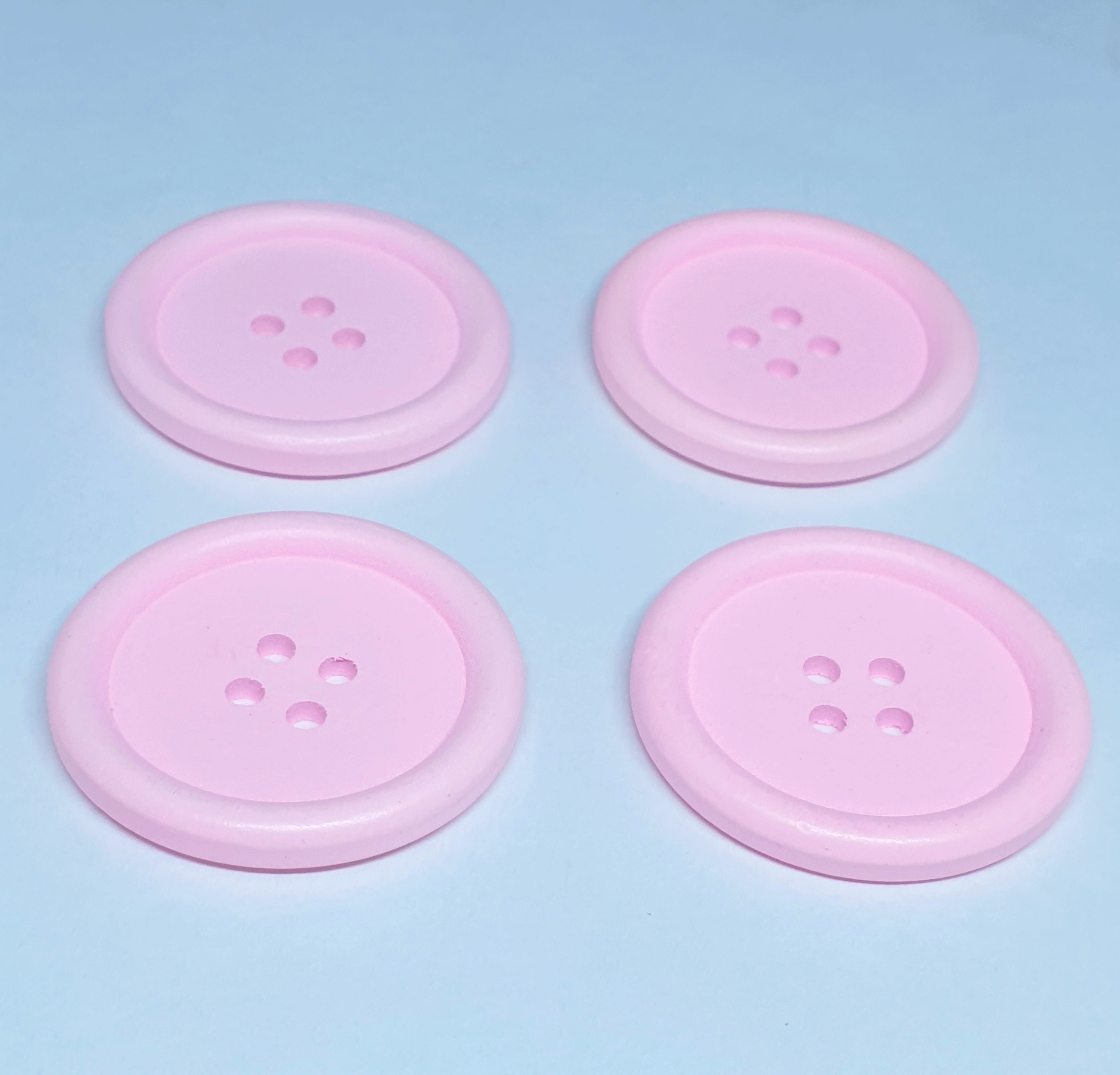 MajorCrafts 12pcs 30mm Light Pink Round 4 Holes Large Wooden Sewing Buttons