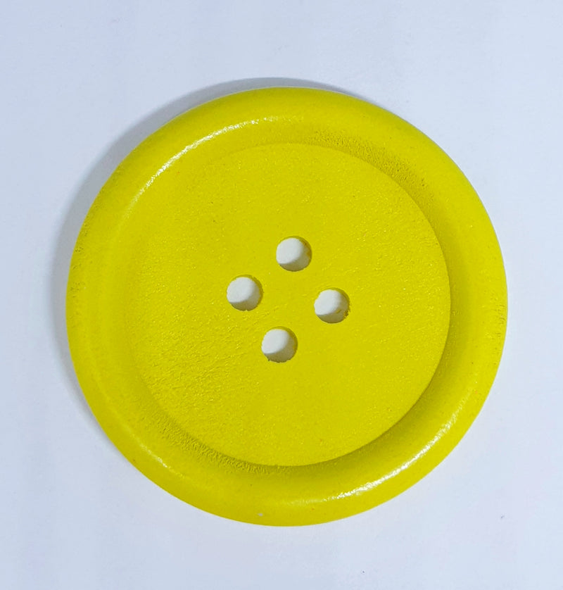 MajorCrafts 8pcs 40mm Yellow Round 4 Holes Large Wooden Sewing Buttons