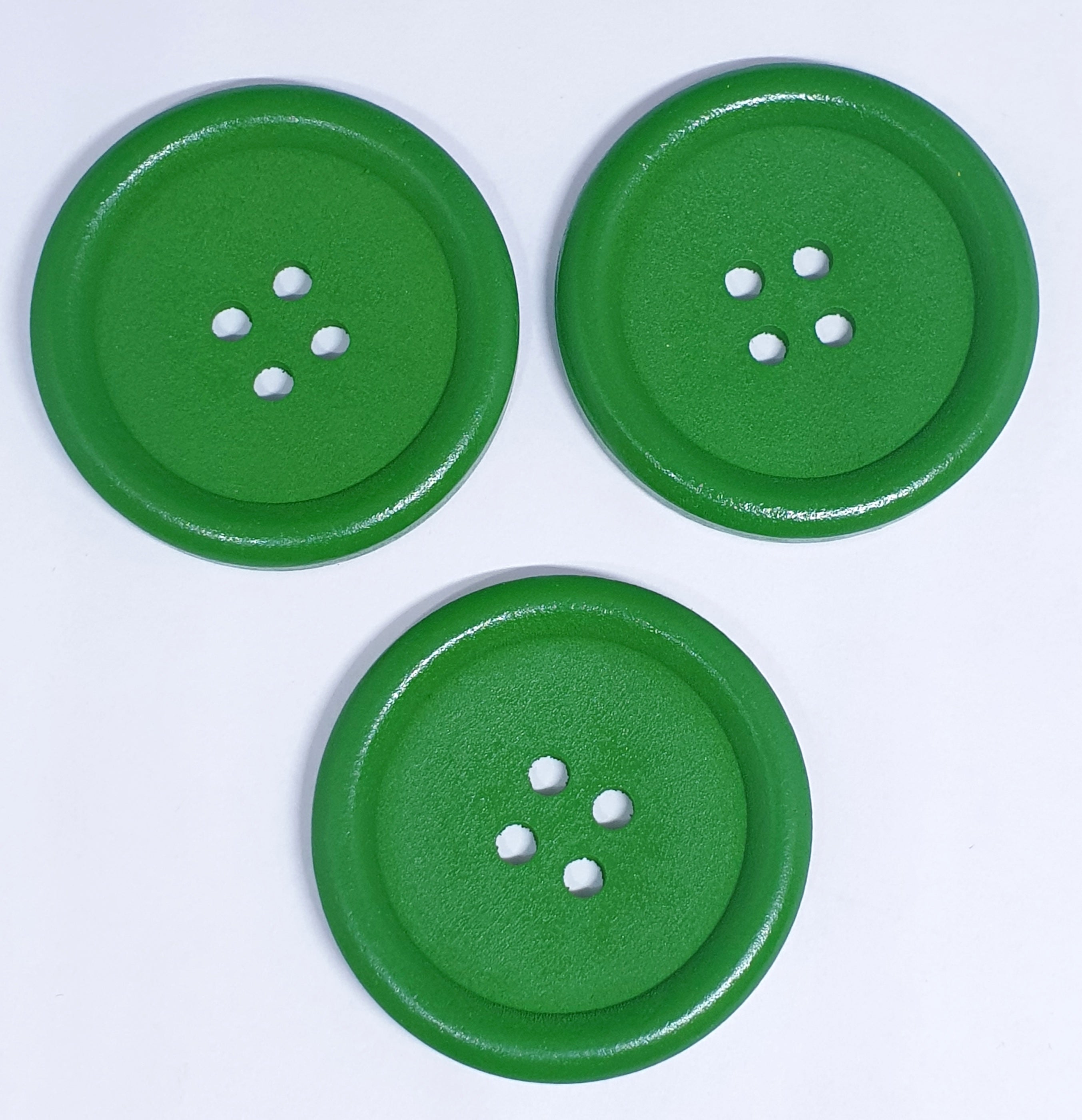 MajorCrafts 12pcs 30mm Green Round 4 Holes Large Wooden Sewing Buttons