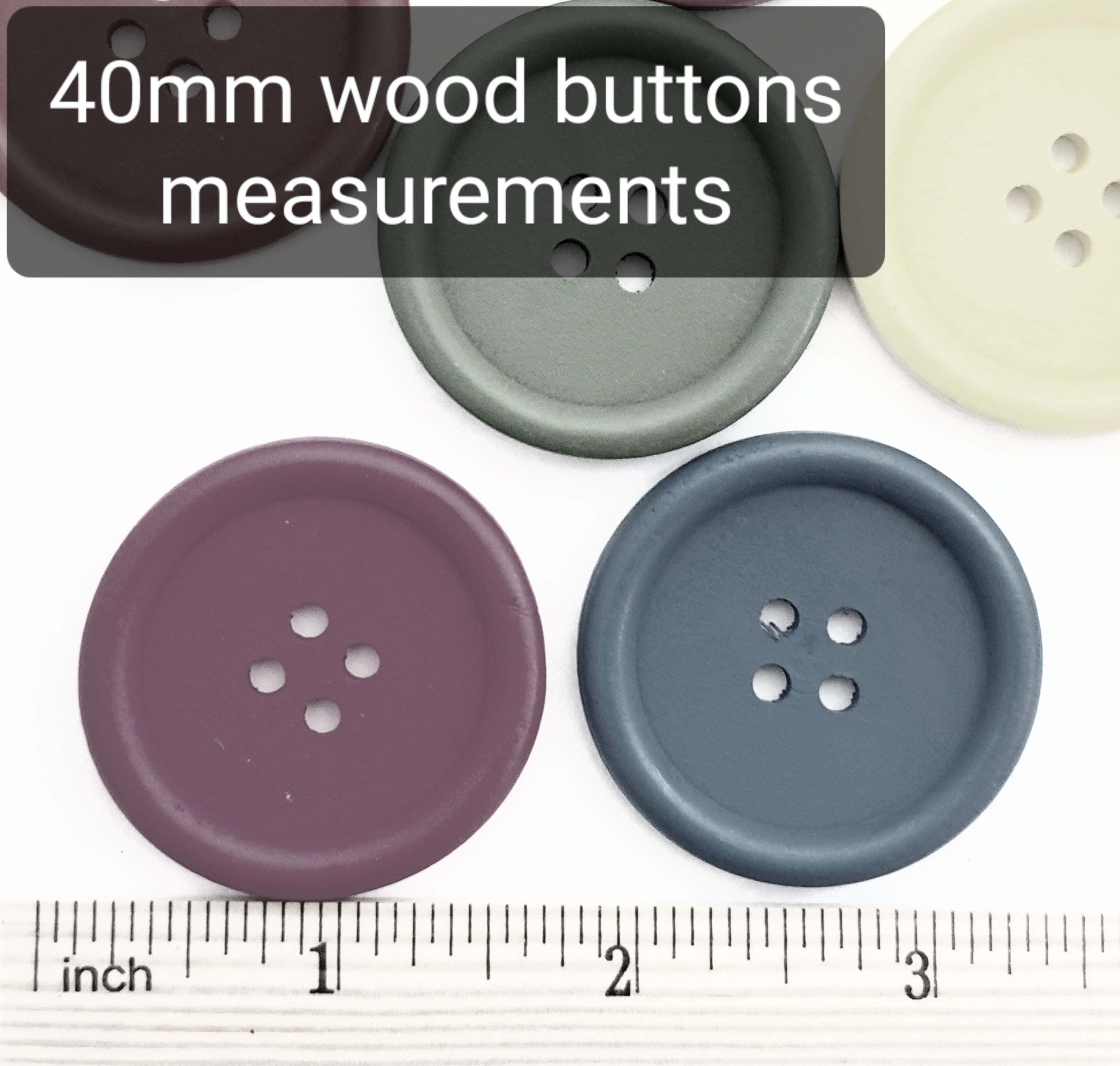 MajorCrafts 8pcs 40mm Red Round 4 Holes Large Wooden Sewing Buttons