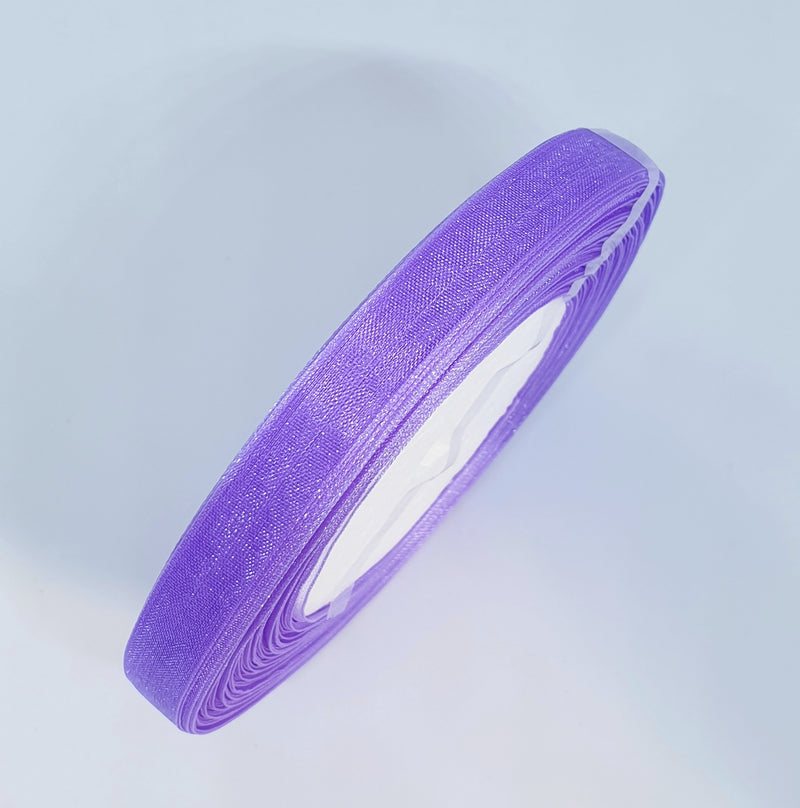 MajorCrafts 10mm 45metres Iris Purple Sheer Organza Fabric Ribbon Roll R69