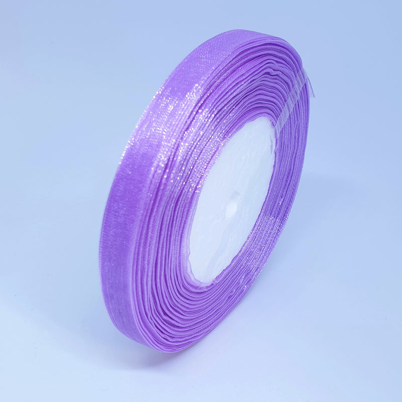 MajorCrafts 10mm 45metres Lilac Purple Sheer Organza Fabric Ribbon Roll K42