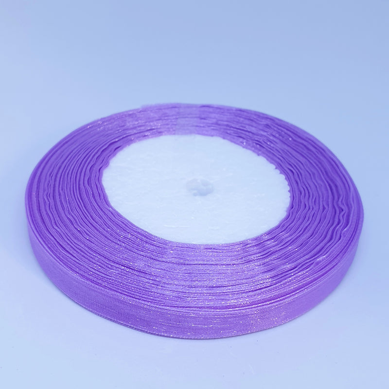 MajorCrafts 10mm 45metres Lilac Purple Sheer Organza Fabric Ribbon Roll K42