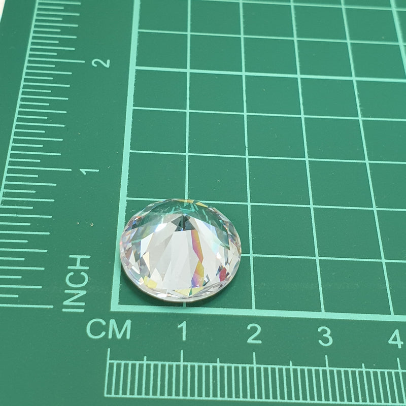 MajorCrafts 2pcs 18mm AAAAA (5A) Crystal Clear Round Point Back Cubic Zirconia Stones