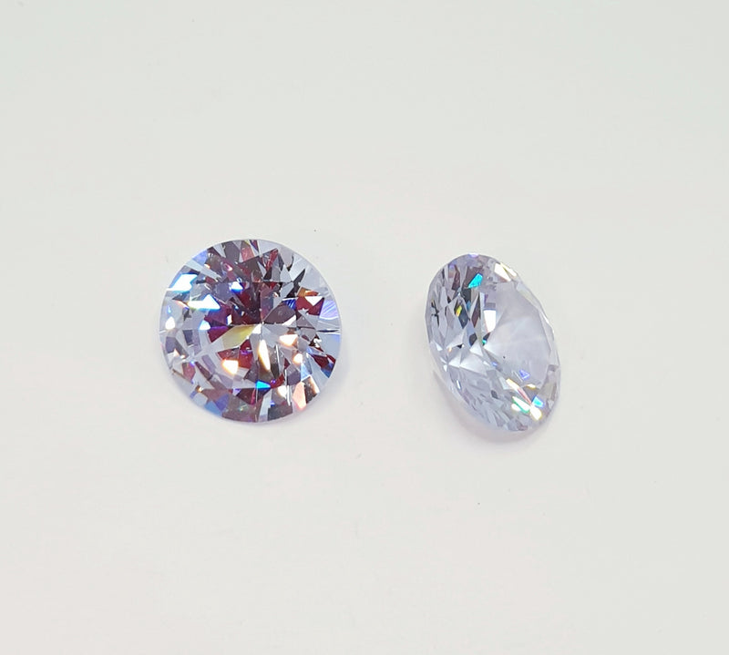 MajorCrafts 2pcs 18mm AAAAA (5A) Crystal Clear Round Point Back Cubic Zirconia Stones