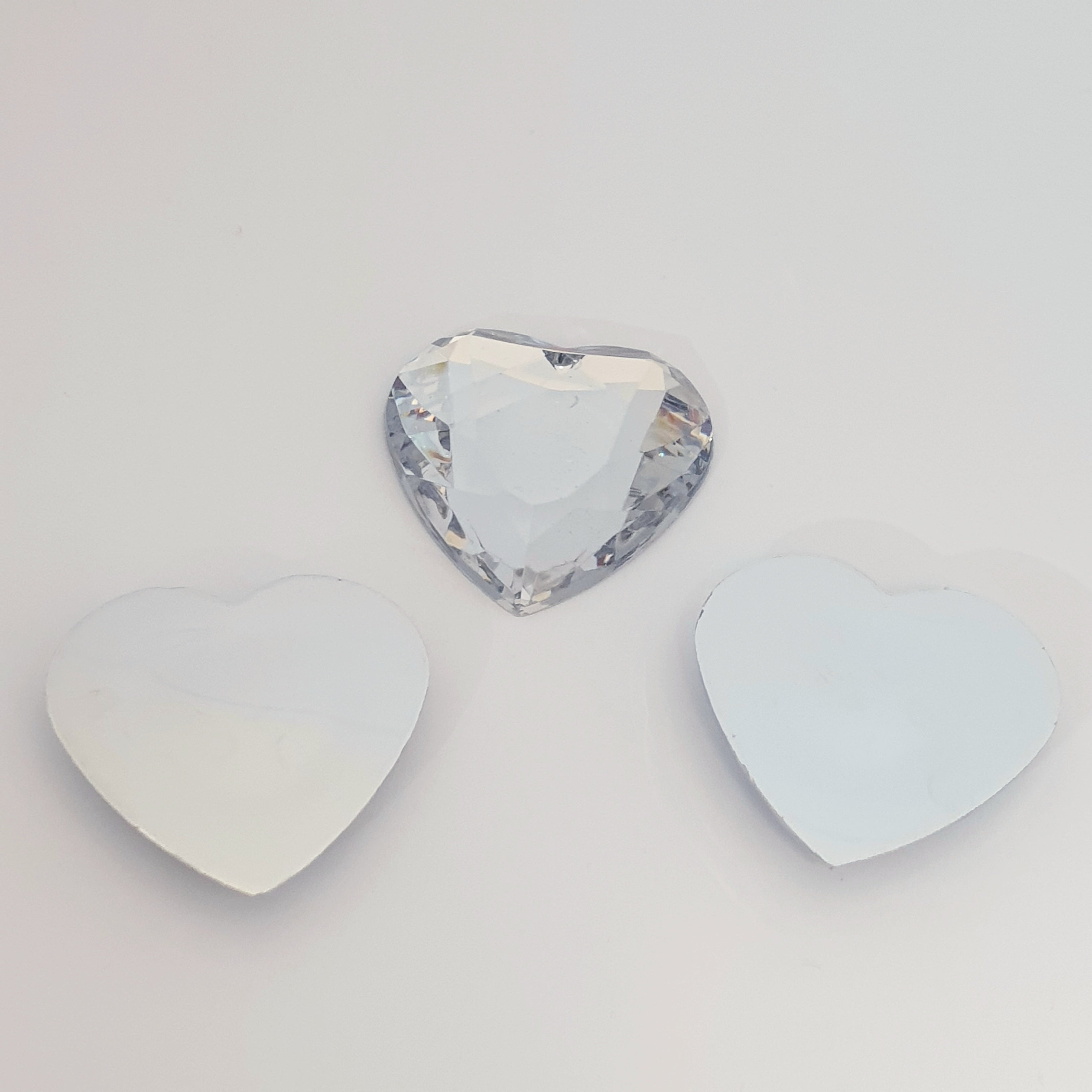 MajorCrafts 12pcs 30mm Crystal Clear Flat Back Large Heart Acrylic Rhinestones