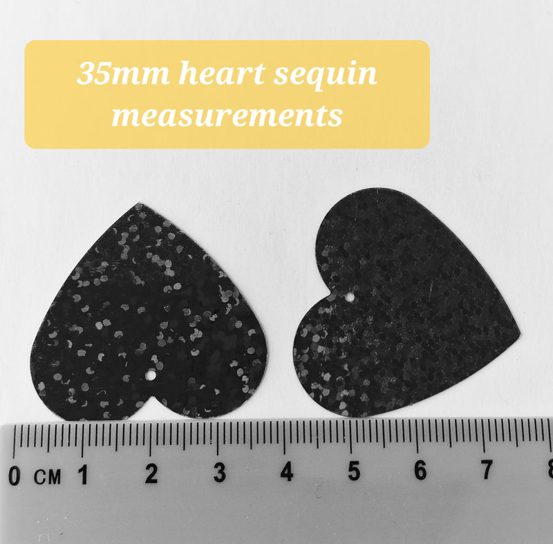 MajorCrafts 35mm 30grams 100pcs Red Holographic Large Heart PVC Sequins