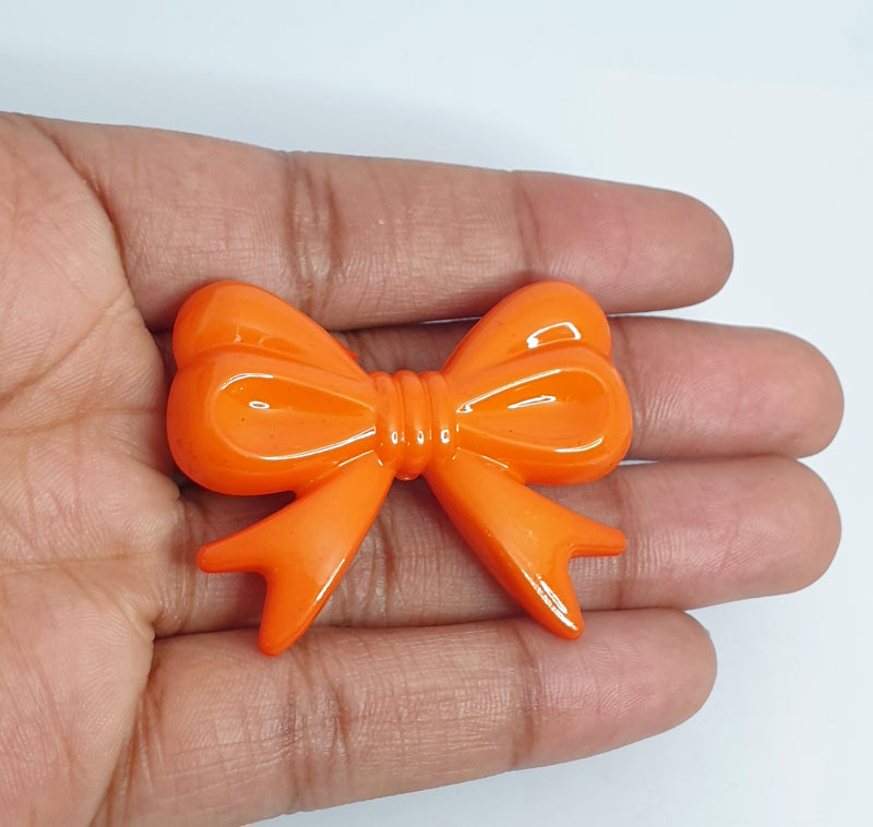 MajorCrafts 4pcs Orange 46mm x 36mm Large 3D Acrylic Bows D20