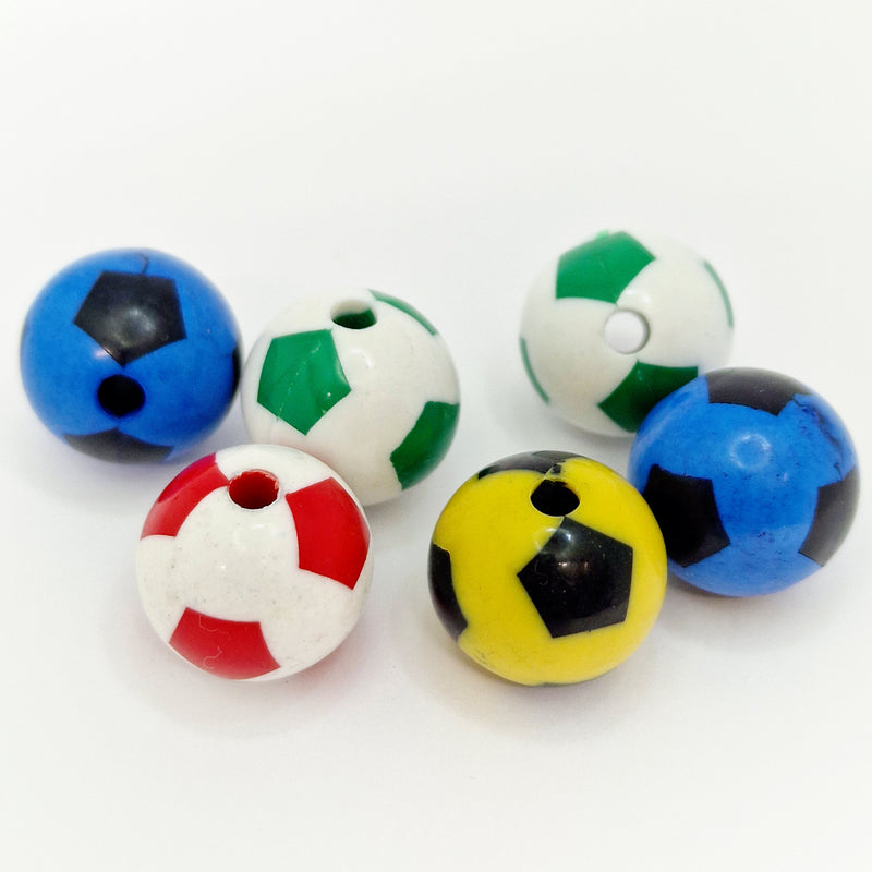 MajorCrafts 10pcs 20mm Mixed Colours Large Round Football Bubblegum Acrylic Beads