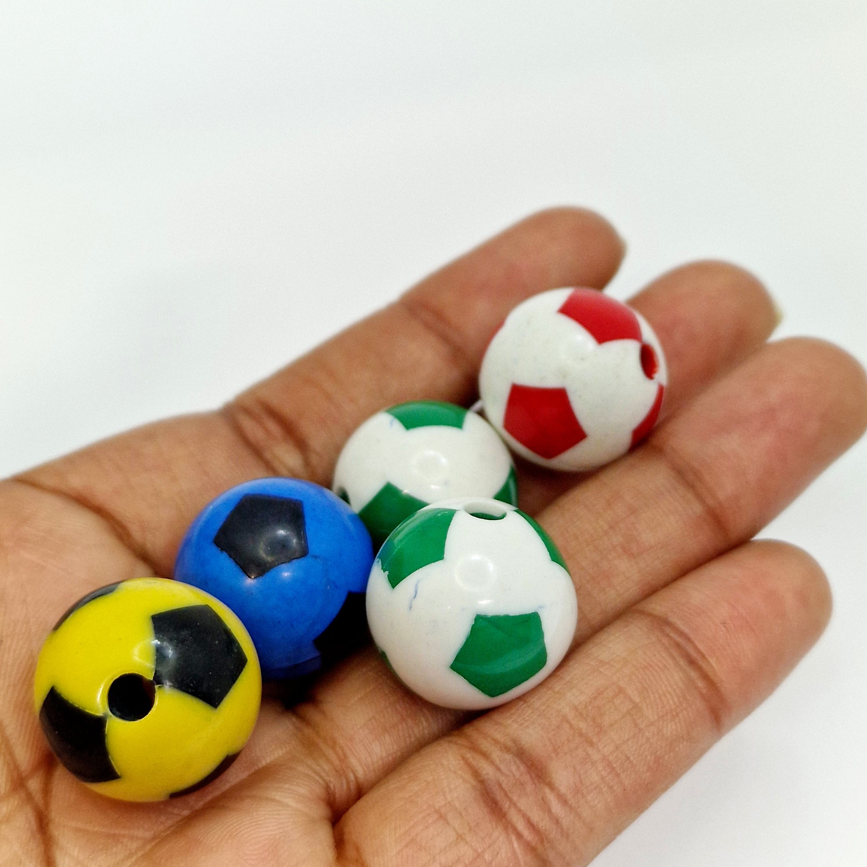 MajorCrafts 10pcs 20mm Mixed Colours Large Round Football Bubblegum Acrylic Beads