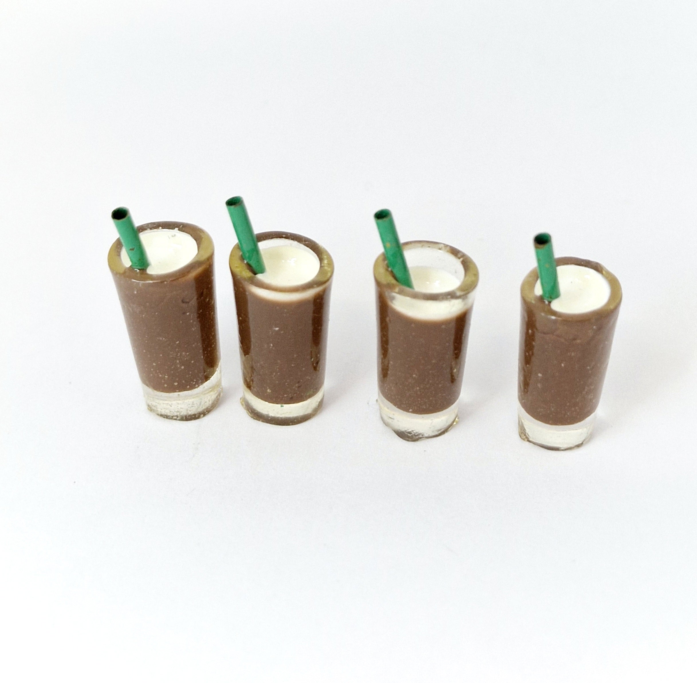 MajorCrafts 6pcs 20mm x 10mm Chocolate Brown Miniature Drink DIY Kawaii Cabochons