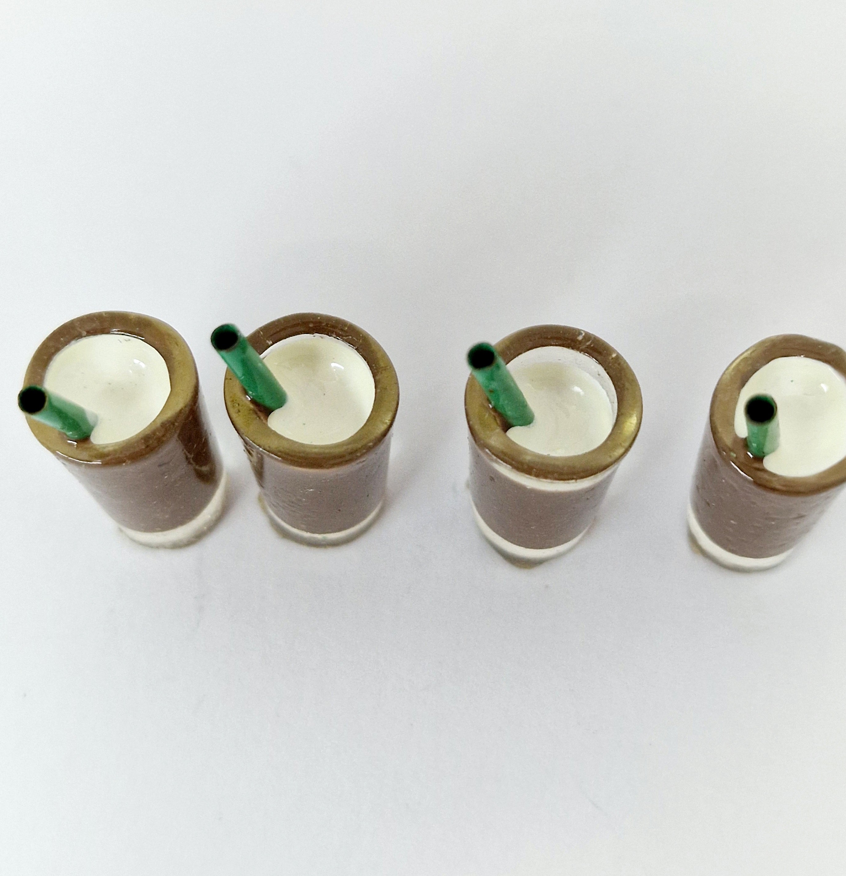 MajorCrafts 6pcs 20mm x 10mm Chocolate Brown Miniature Drink DIY Kawaii Cabochons