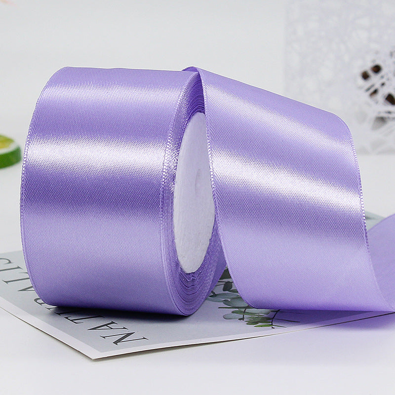 MajorCrafts 50mm 22metres Lilac Purple Single Sided Satin Fabric Ribbon Roll R21