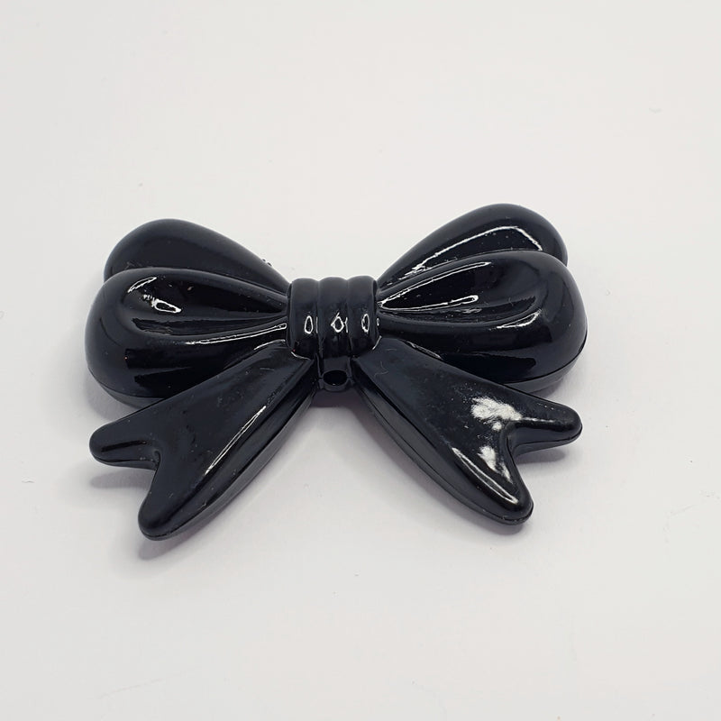 MajorCrafts 4pcs Glossy Black 46mm x 36mm Large 3D Acrylic Bows D22