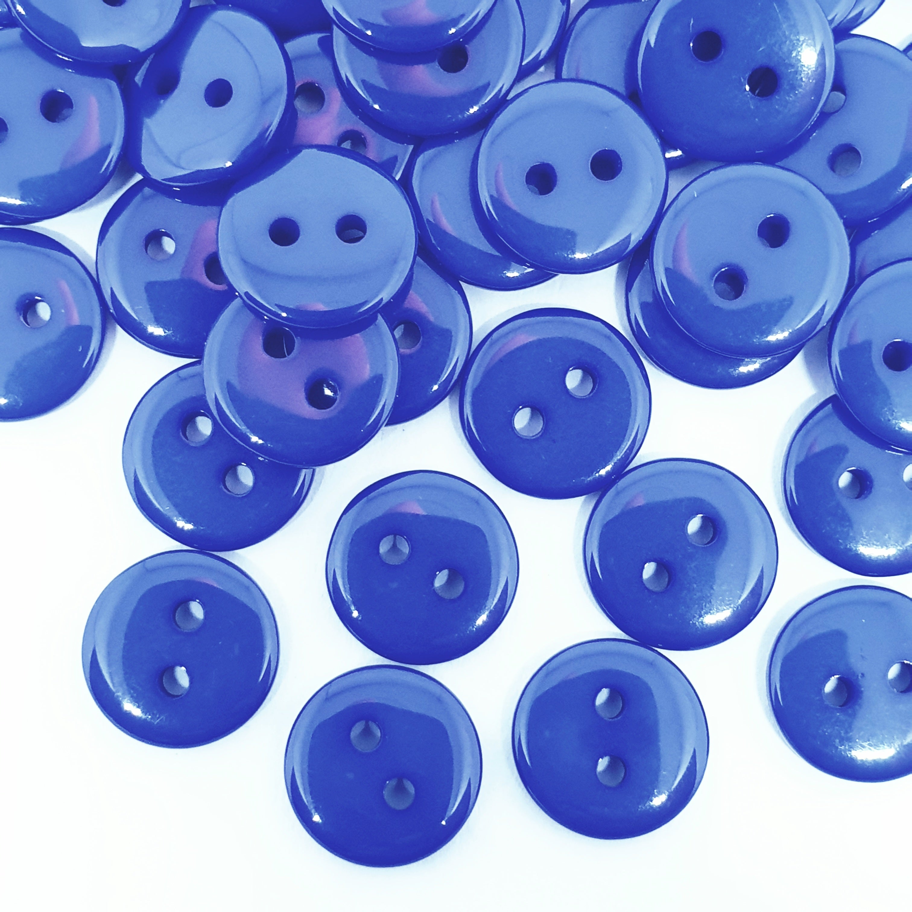 MajorCrafts 120pcs 9mm Dark Blue Small 2 Holes Round Resin Sewing Buttons B22