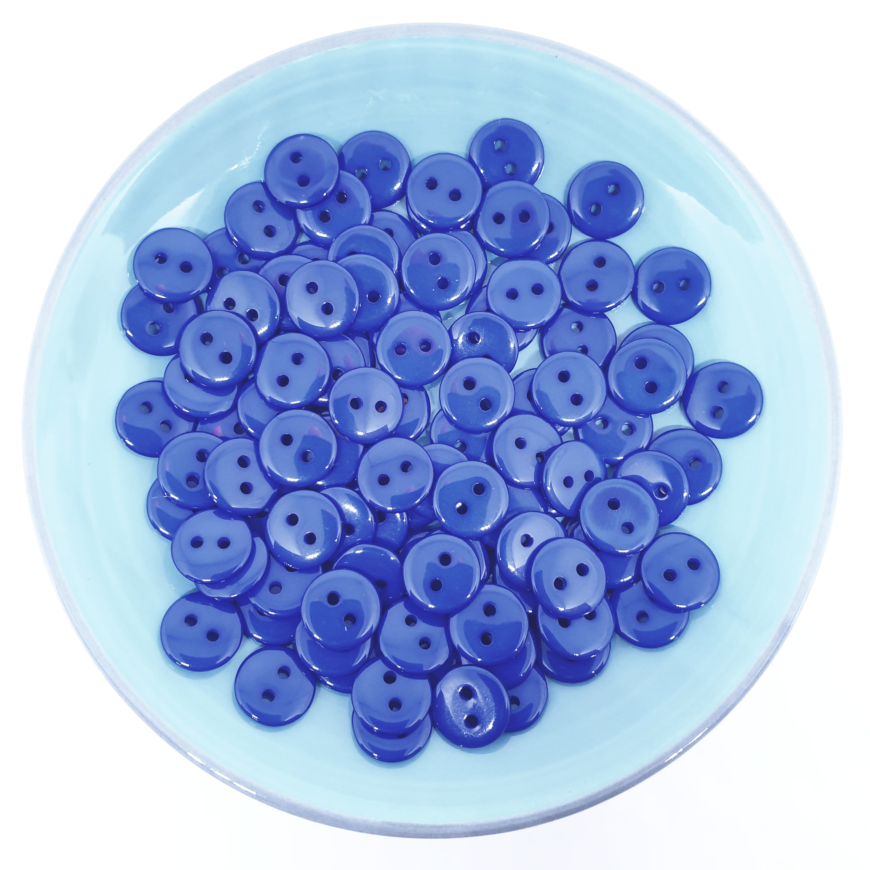 MajorCrafts 120pcs 10mm Dark Blue 2 Holes Small Round Resin Sewing Buttons B22