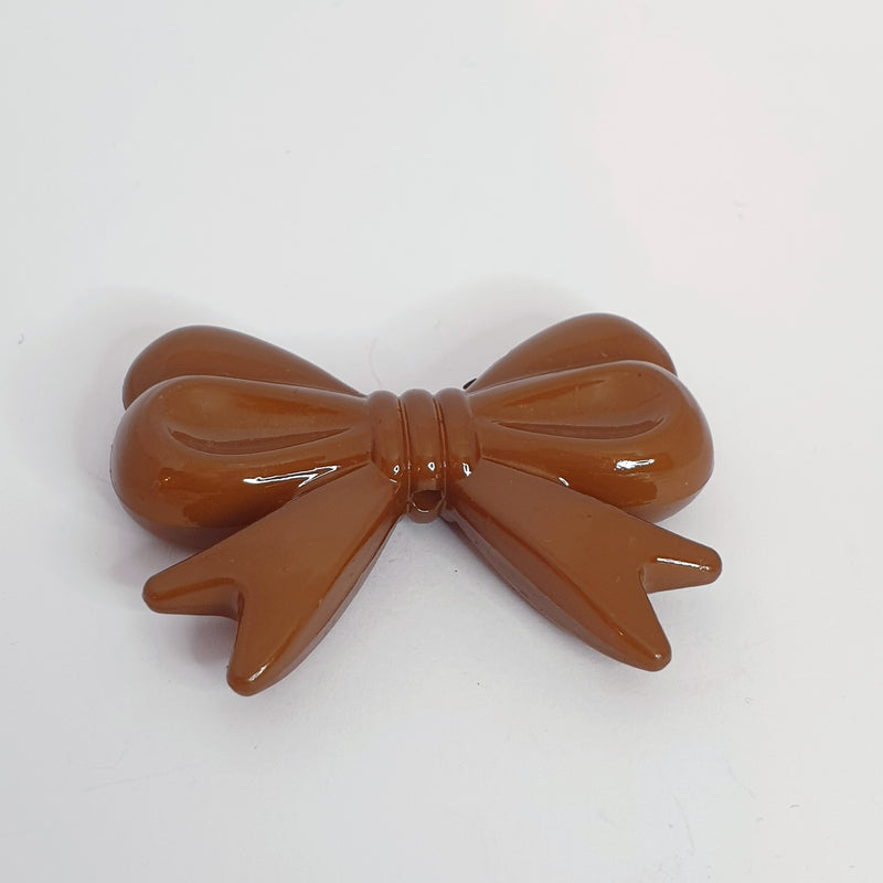 MajorCrafts 4pcs Brown 46mm x 36mm Large 3D Acrylic Bows D23
