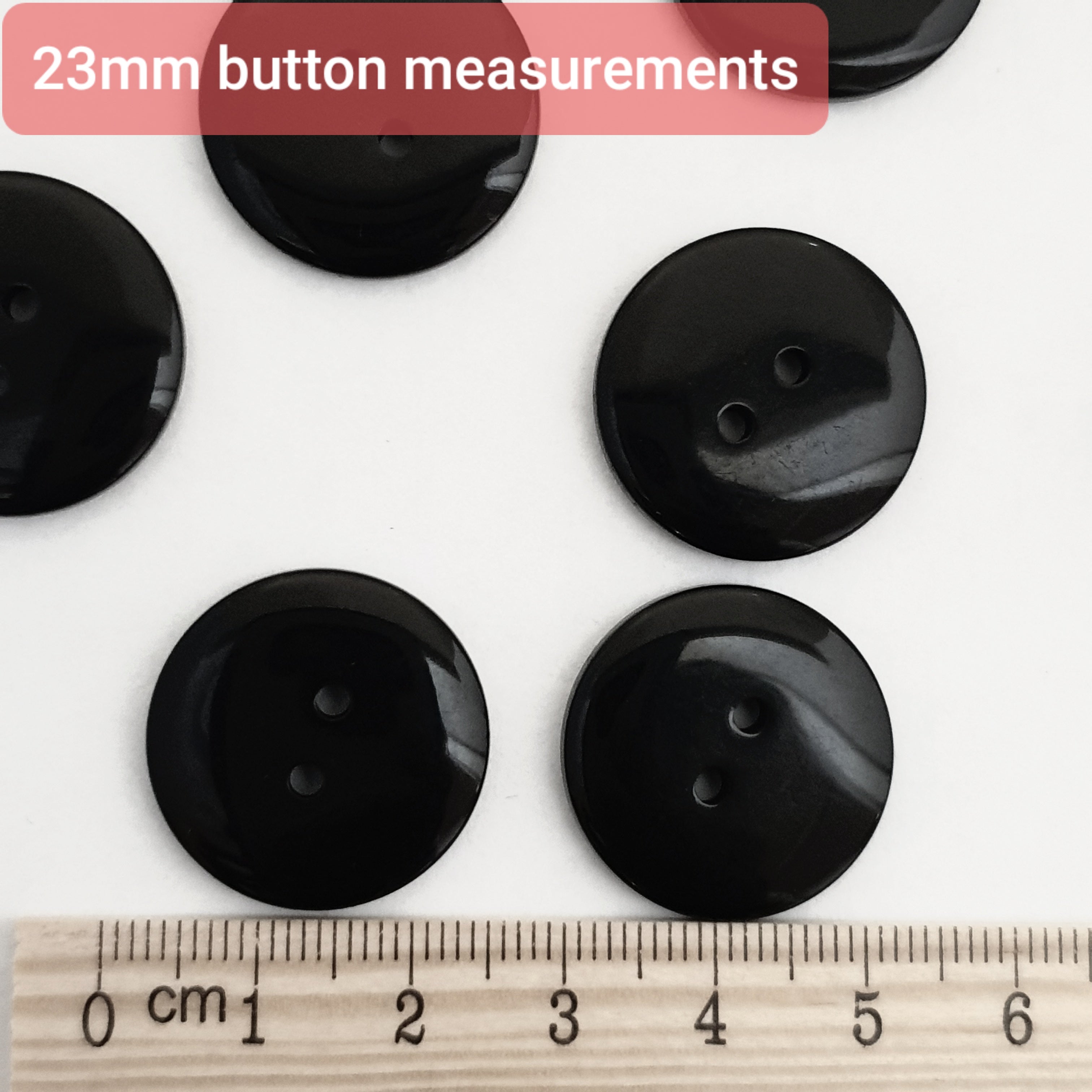 MajorCrafts 36pcs 23mm Grey 2 Holes Round Large Resin Sewing Buttons