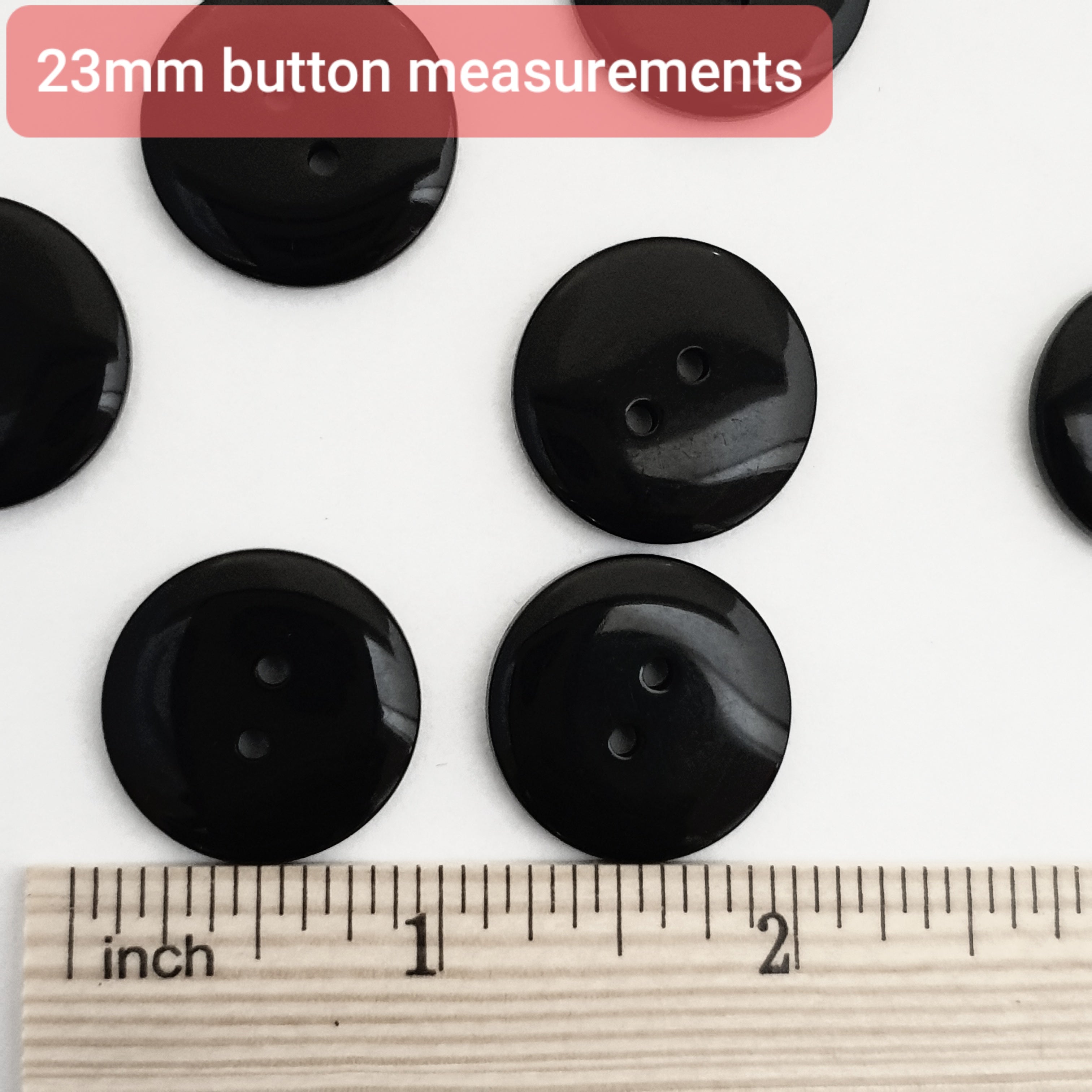 MajorCrafts 24pcs 23mm Black 2 Holes Round Large Resin Sewing Buttons