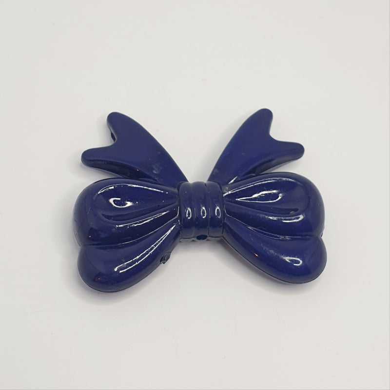 MajorCrafts 4pcs Navy Blue 46mm x 36mm Large 3D Acrylic Bows D24