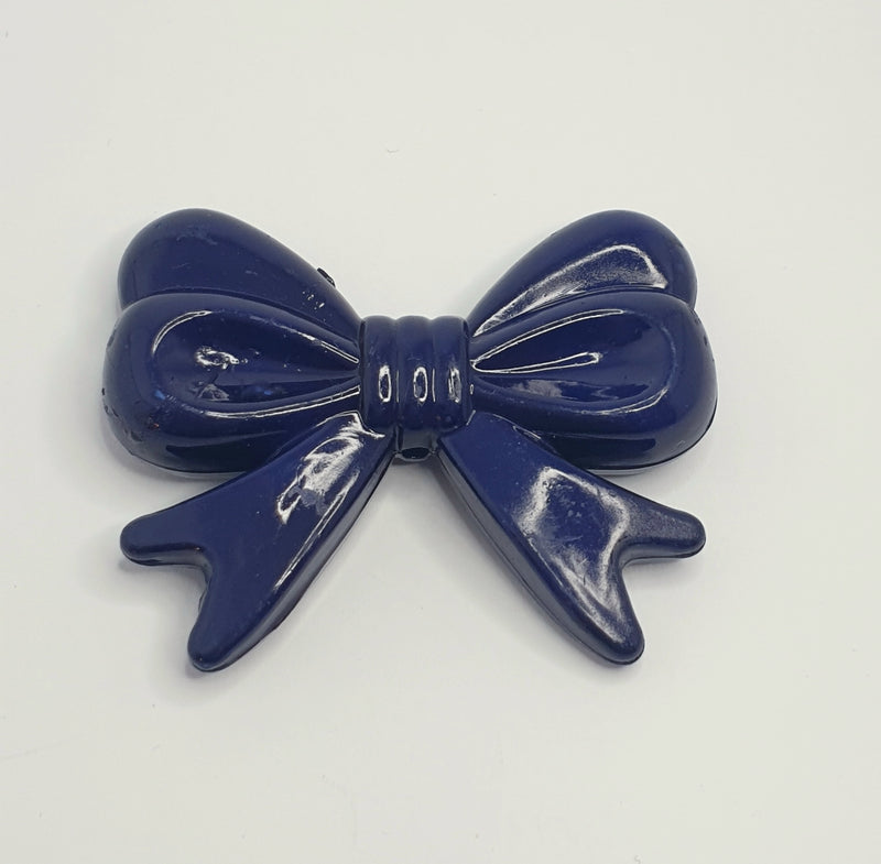 MajorCrafts 4pcs Navy Blue 46mm x 36mm Large 3D Acrylic Bows D24