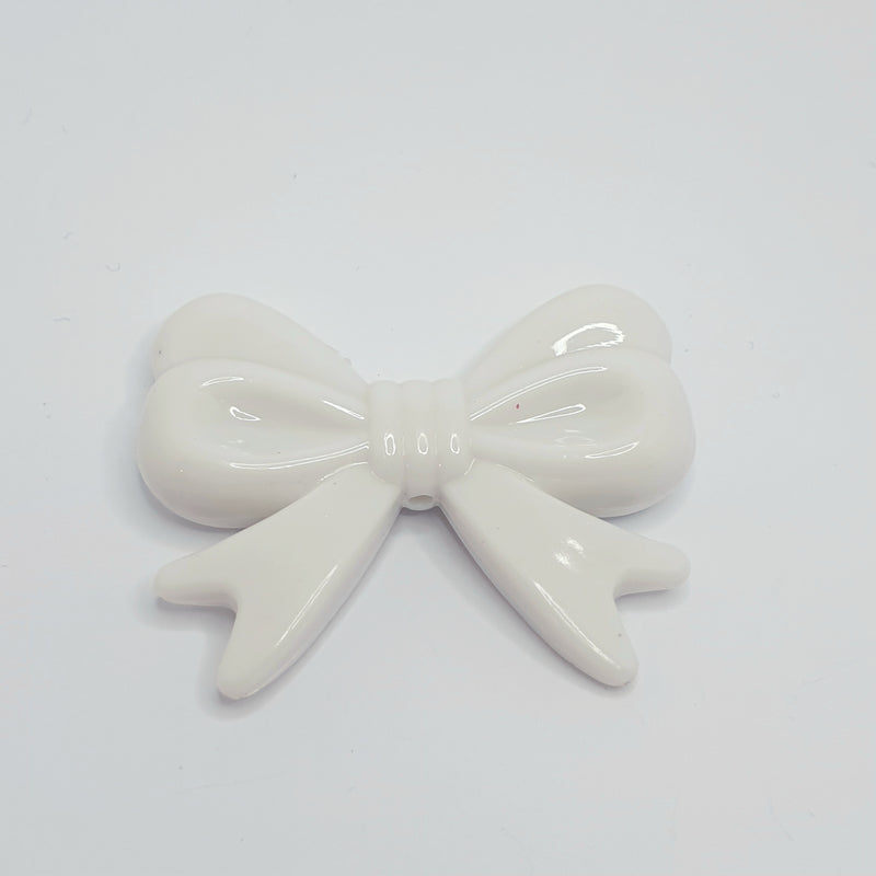 MajorCrafts 4pcs White 46mm x 36mm Large 3D Acrylic Bows D25