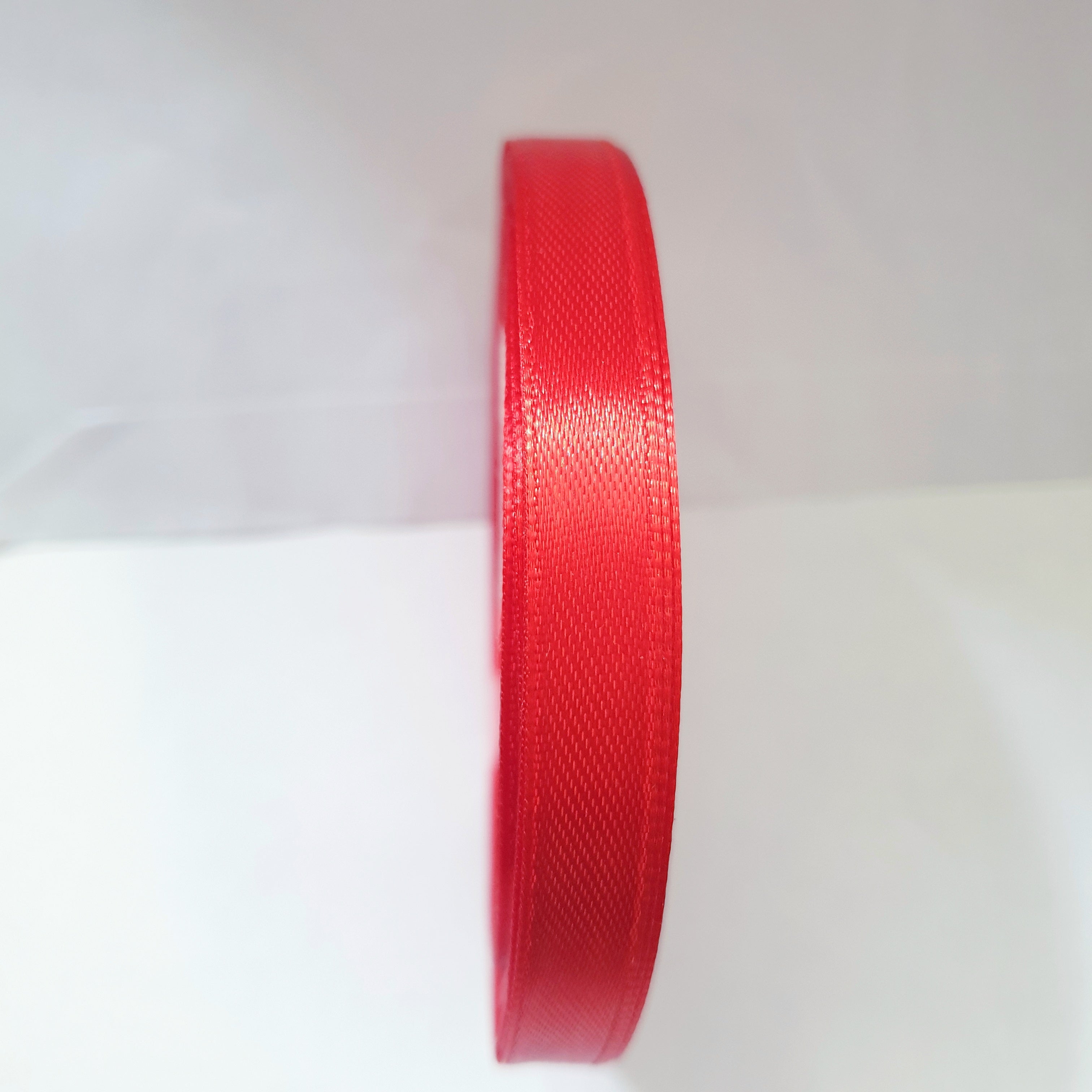 MajorCrafts 10mm 22metres Crimson Red Single Sided Satin Fabric Ribbon Roll R26