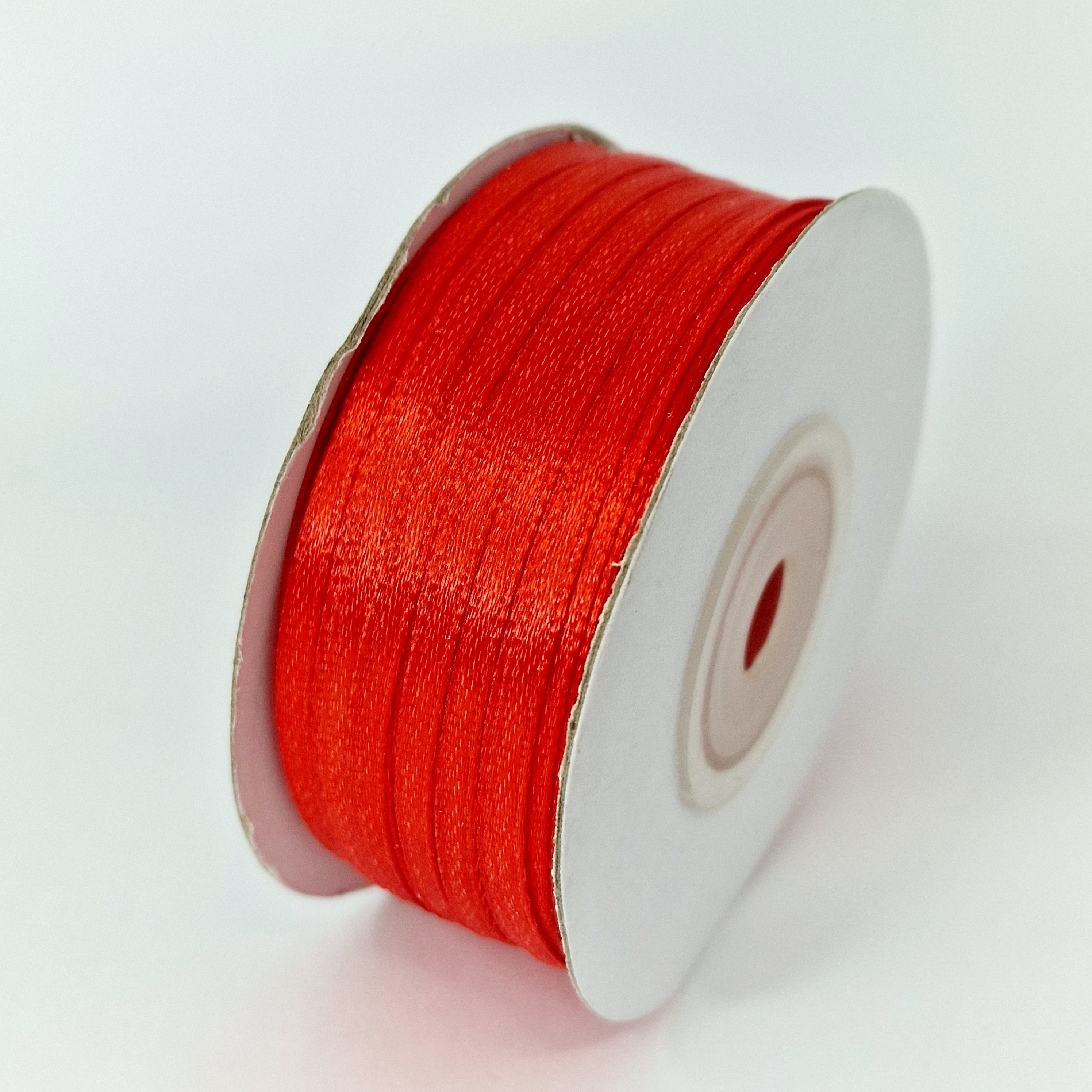 MajorCrafts 3mm 90metres Crimson Red Satin Fabric Ribbon Roll R26