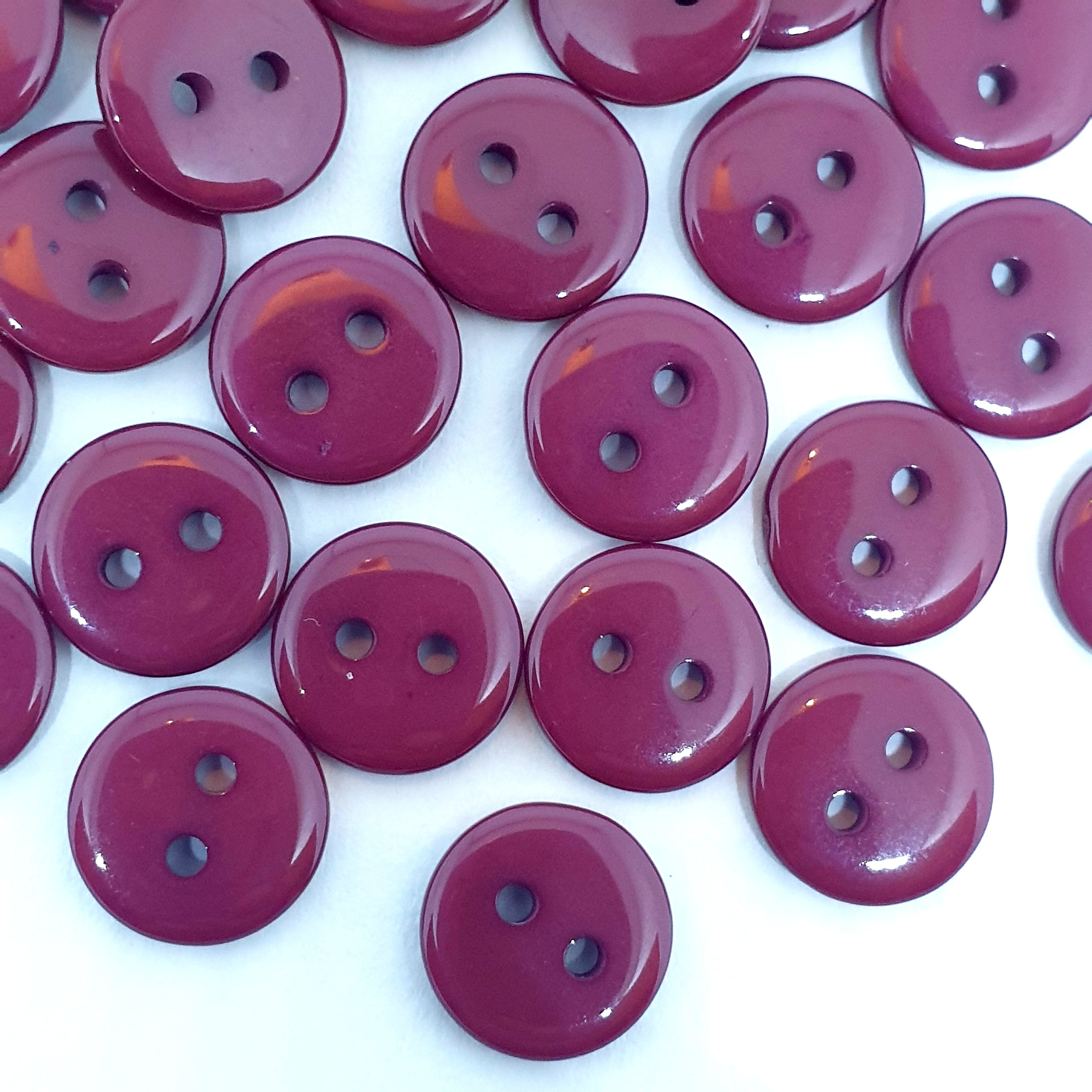 MajorCrafts 120pcs 10mm Plum Purple 2 Holes Small Round Resin Sewing Buttons B26