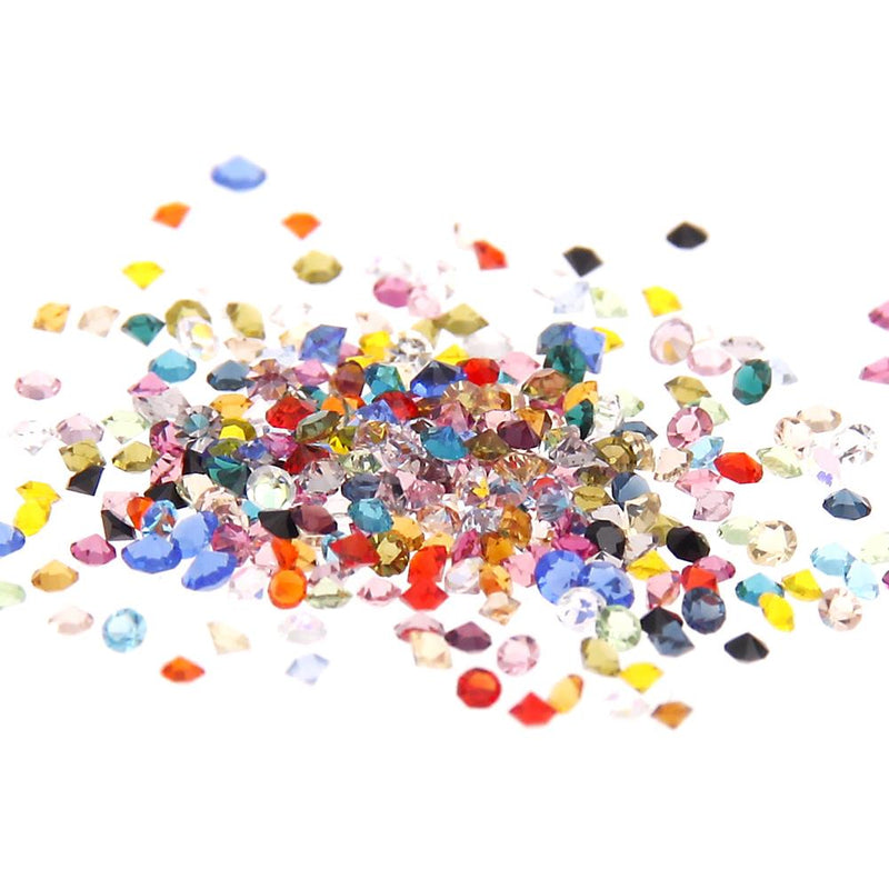 MajorCrafts 1400pcs 1.1mm Mixed Colours Micro Cubic Zirconia Glass Cut Rhinestones C28