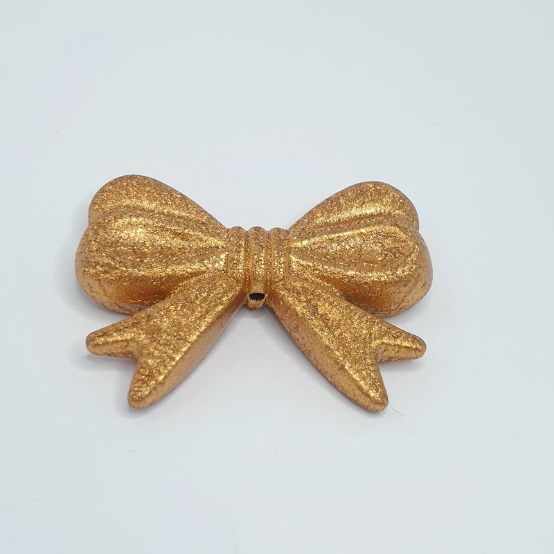 MajorCrafts 4pcs Shimmer Gold 46mm x 36mm Large 3D Acrylic Bows D28