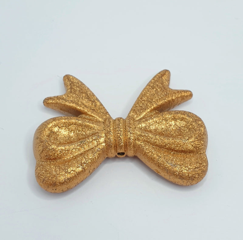 MajorCrafts 4pcs Shimmer Gold 46mm x 36mm Large 3D Acrylic Bows D28