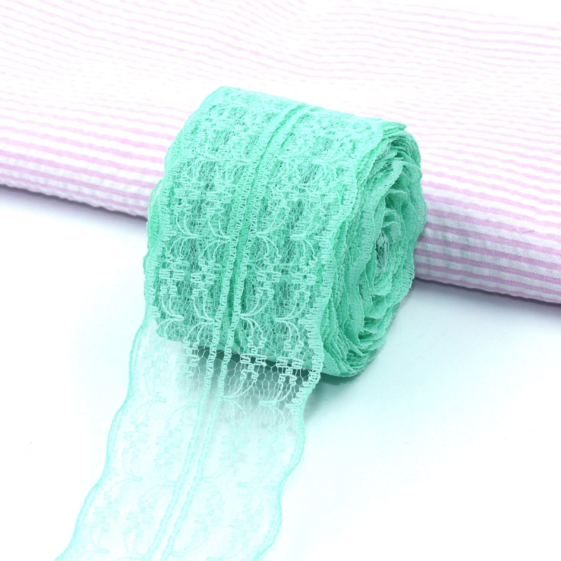 MajorCrafts 45mm 10metres Light Green Yarn Lace Ribbon L02
