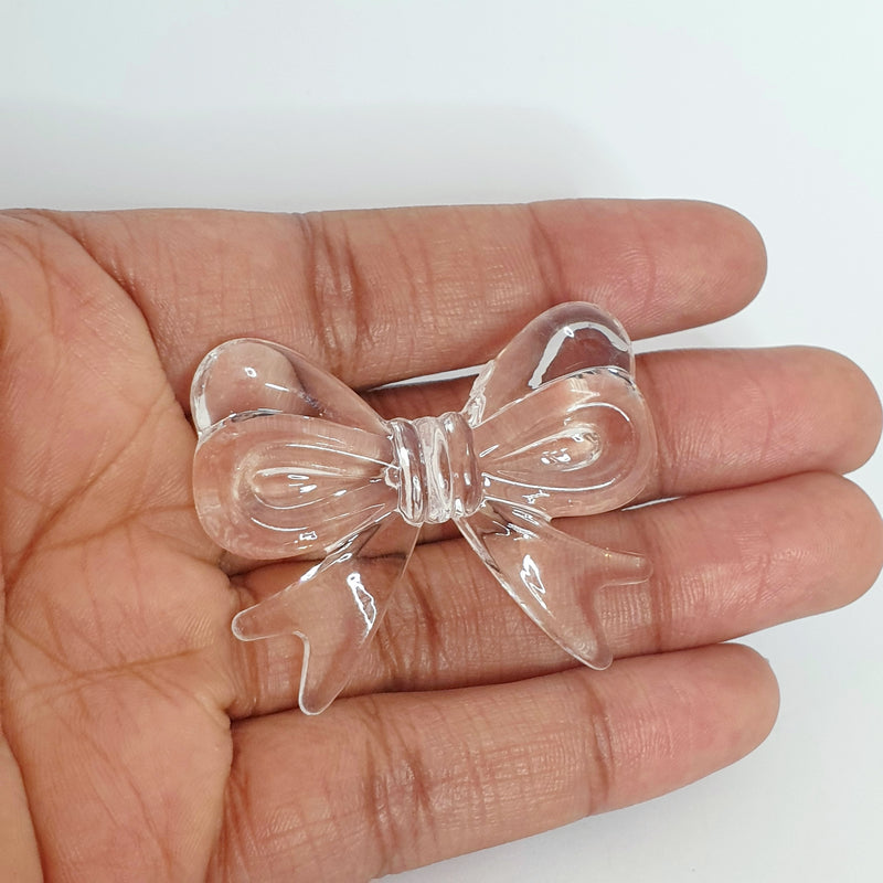MajorCrafts 4pcs Transparent Clear 46mm x 36mm Large 3D Acrylic Bows D30