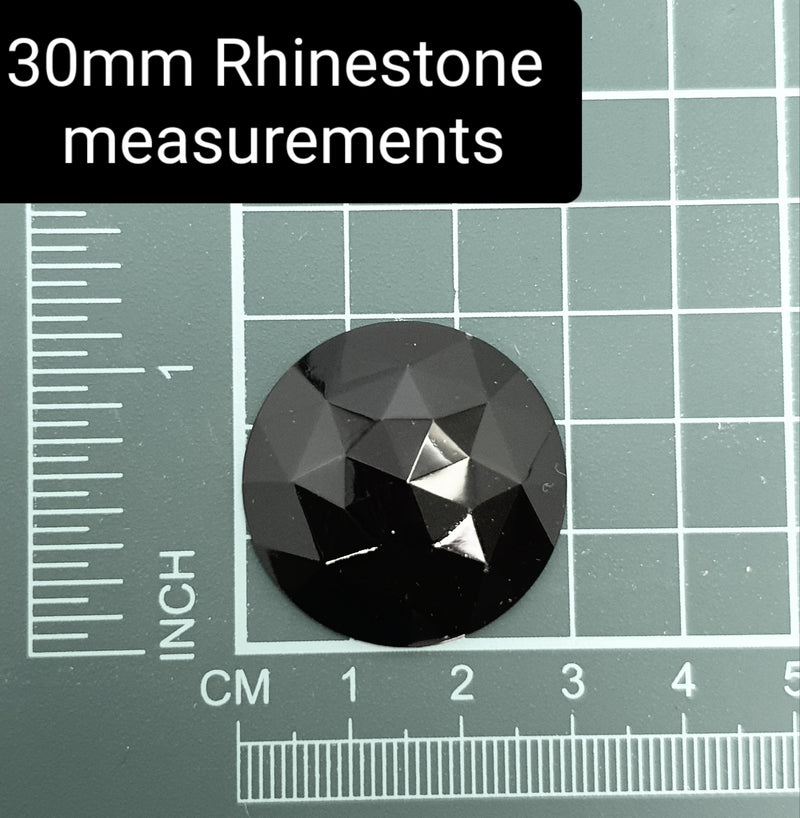 MajorCrafts 12pcs 30mm Smoked Topaz Brown Star Facets Flat Back Large Round Acrylic Rhinestones A13