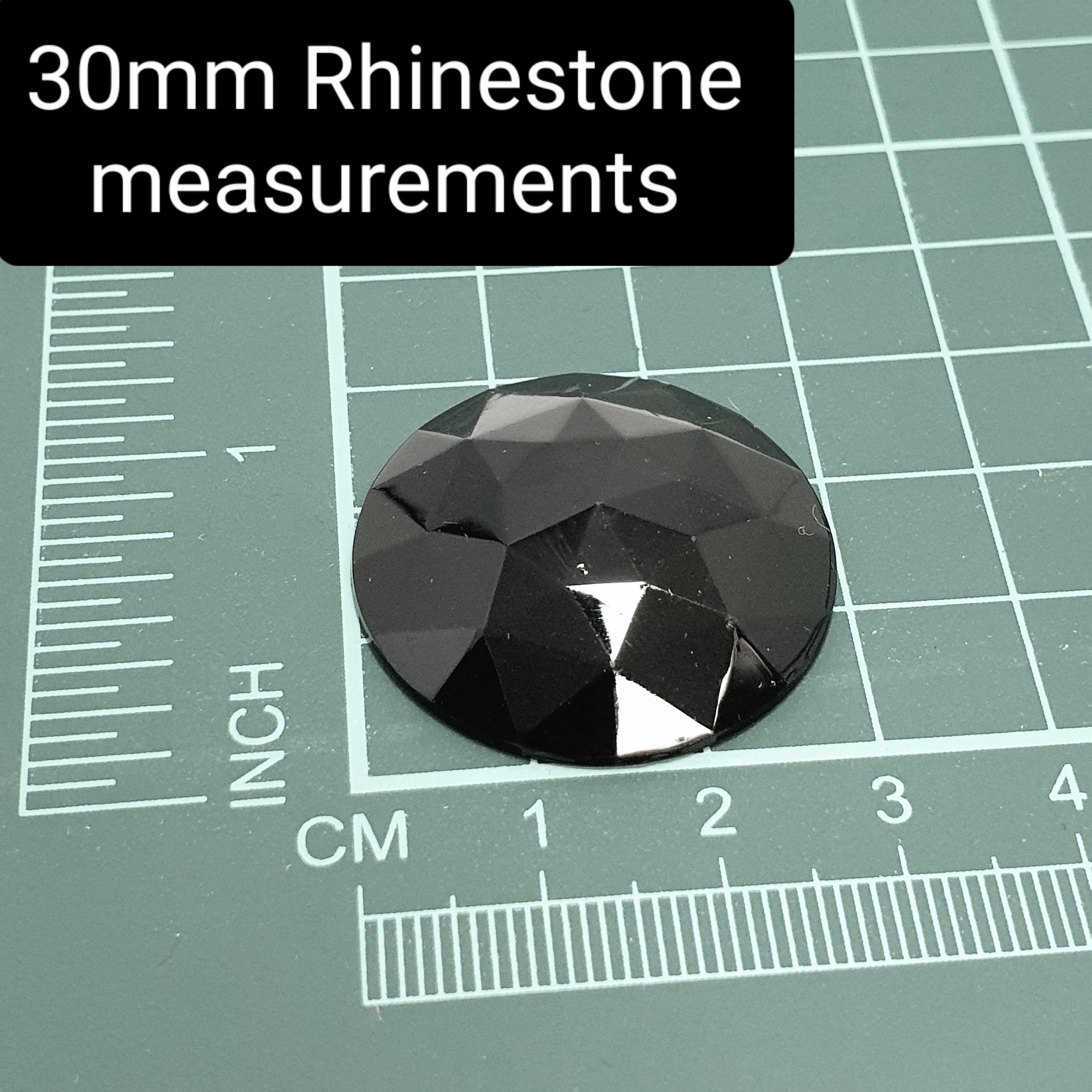 MajorCrafts 12pcs 30mm Crystal AB Star Facets Flat Back Large Round Acrylic Rhinestones A17
