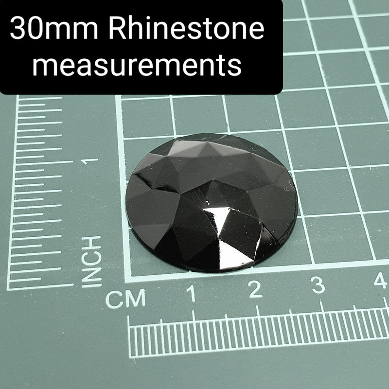MajorCrafts 12pcs 30mm Emerald Green Star Facets Flat Back Large Round Acrylic Rhinestones A09