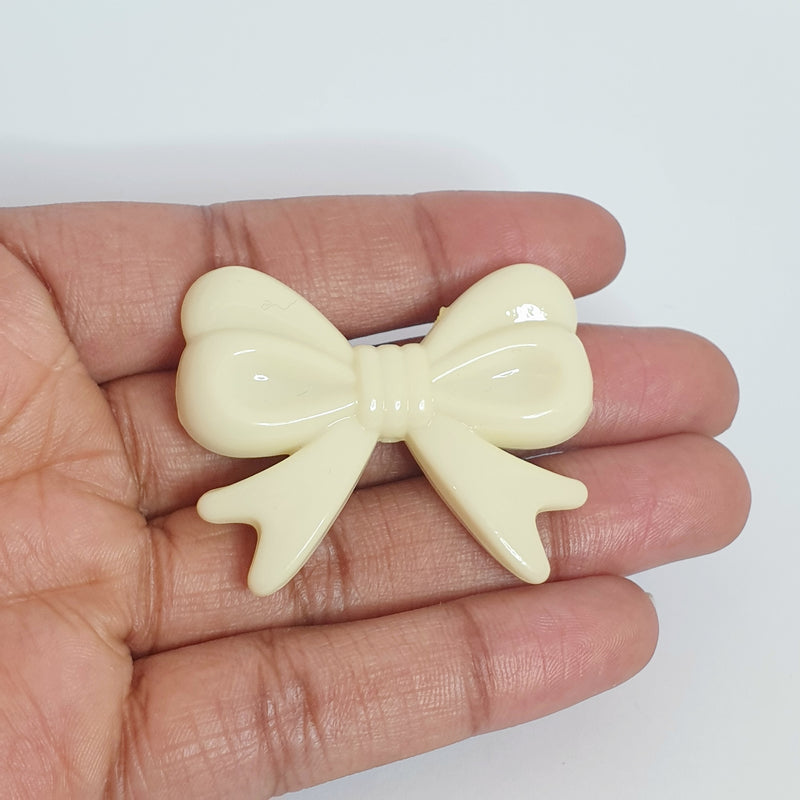 MajorCrafts 4pcs Cream 46mm x 36mm Large 3D Acrylic Bows D31