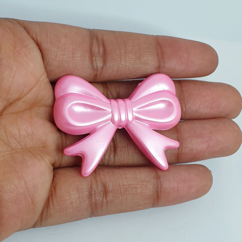 MajorCrafts 4pcs Rose Pink 46mm x 36mm Large 3D Acrylic Bows D32