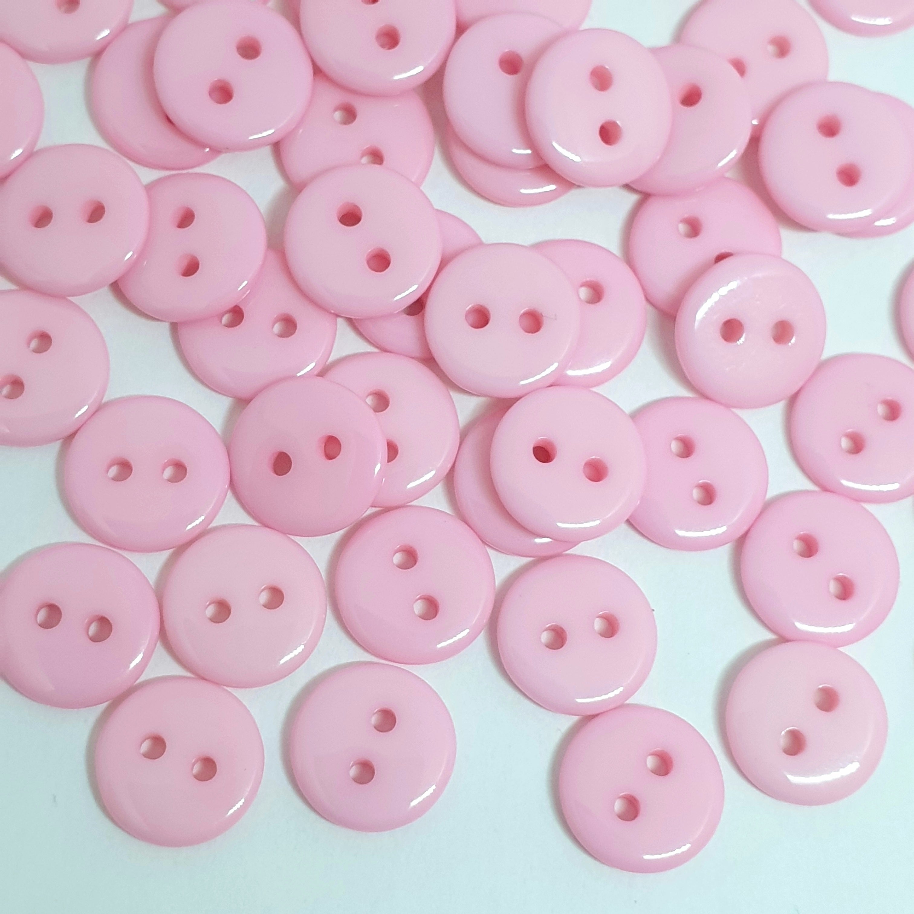 MajorCrafts 120pcs 10mm Light Pink 2 Holes Small Round Resin Sewing Buttons B03