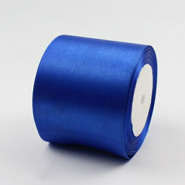 MajorCrafts 75mm 22metres Royal Blue Single Sided Satin Fabric Ribbon Roll R40