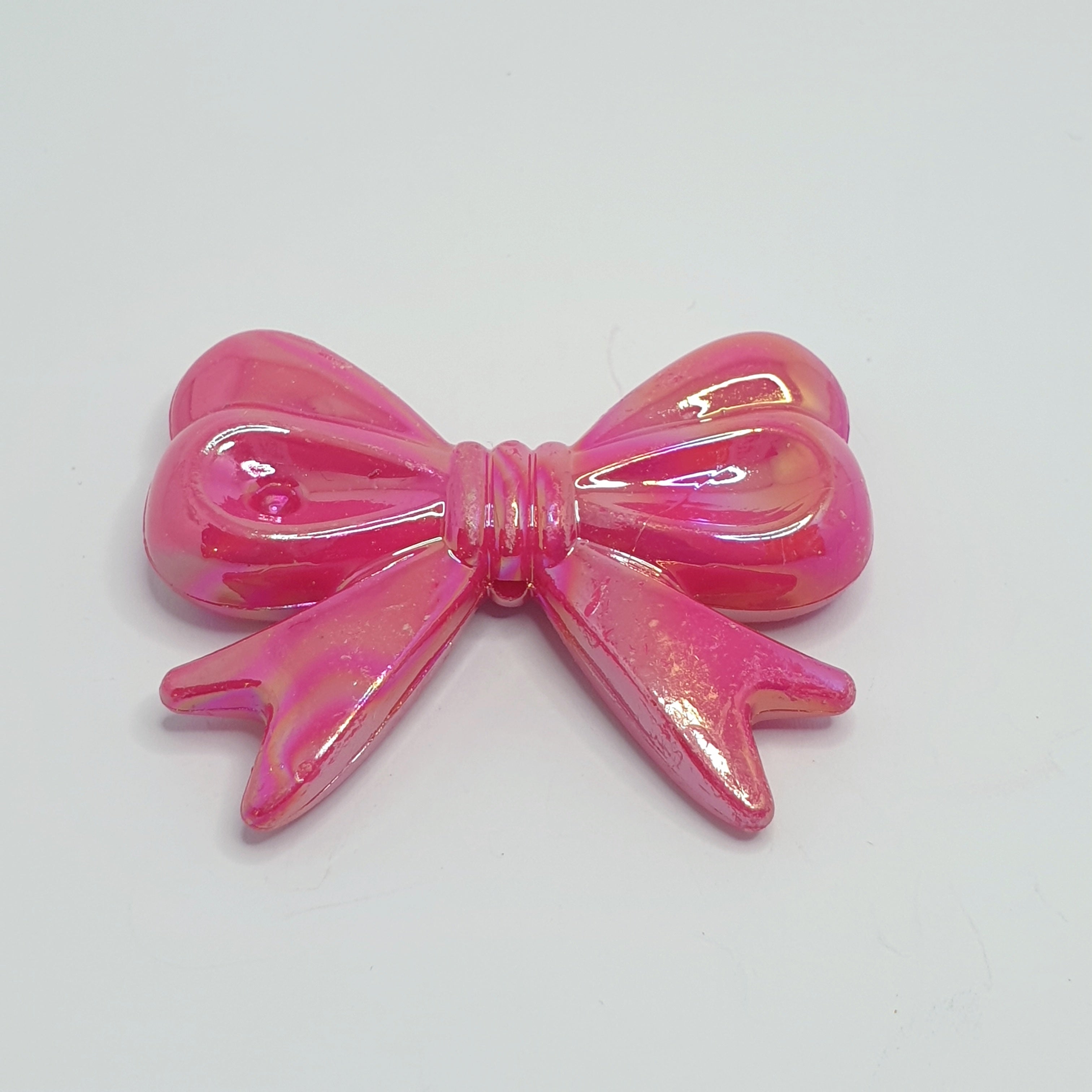 MajorCrafts 4pcs Hot Pink AB 46mm x 36mm Large 3D Acrylic Bows D04